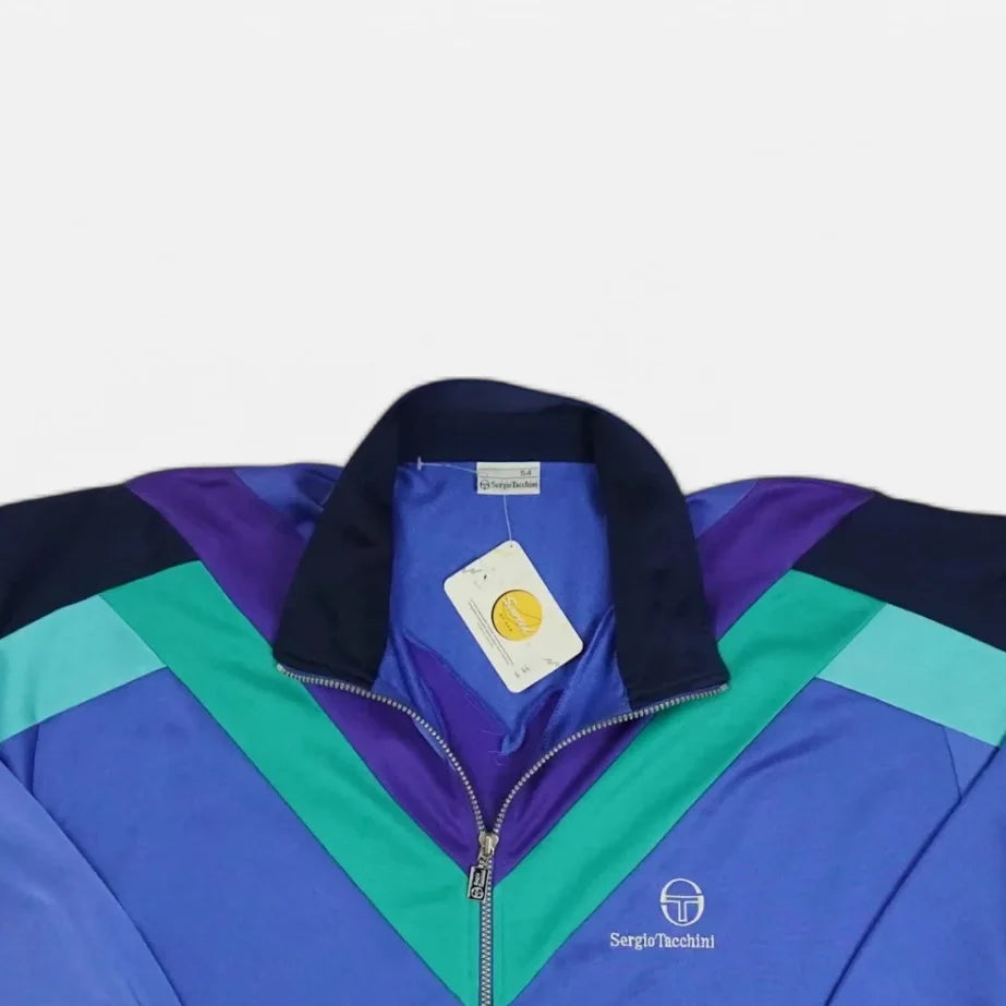 Vintage Sergio Tacchini Blue Trackjacket (XL)