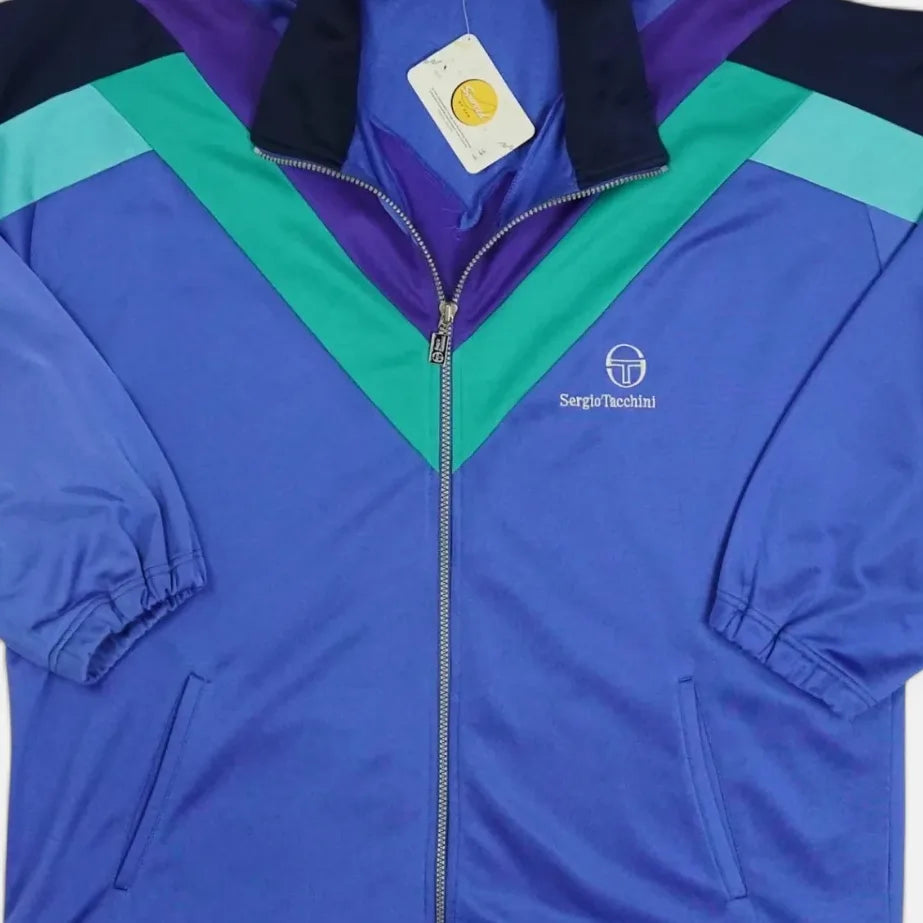 Vintage Sergio Tacchini Blue Trackjacket (XL)