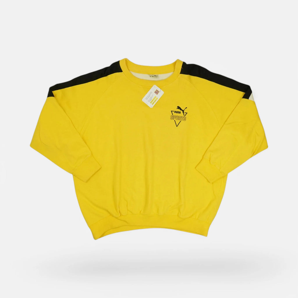 Vintage Puma Yellow Sweatshirt (L)