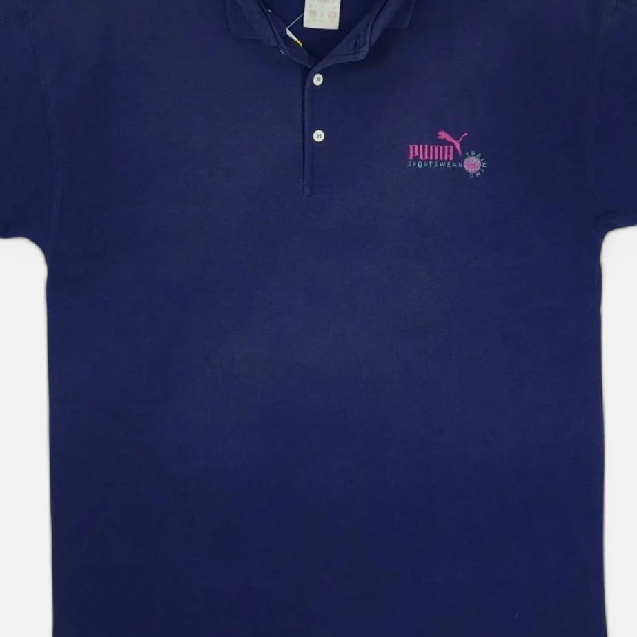 Vintage Puma Blue Polo Shirt (M)