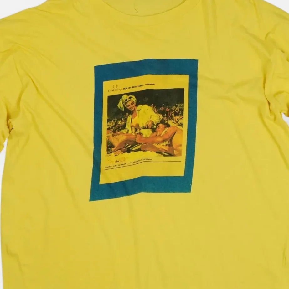 Vintage Fred Perry Yellow T-shirt (L)