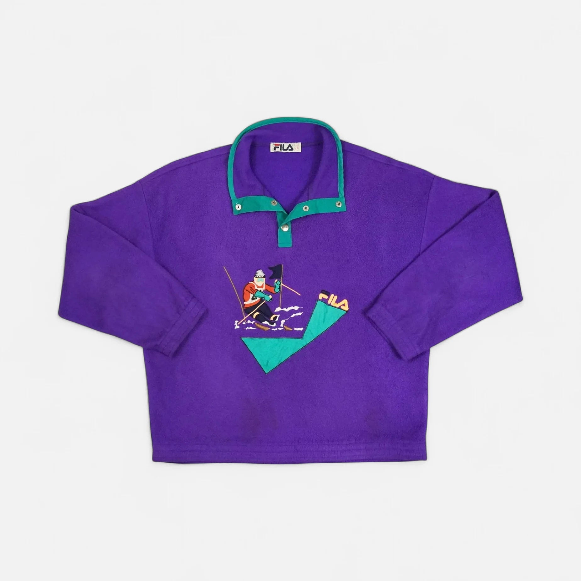 No.1088 FILA purpleチェックアップリケのフーディ☆XL☆新品