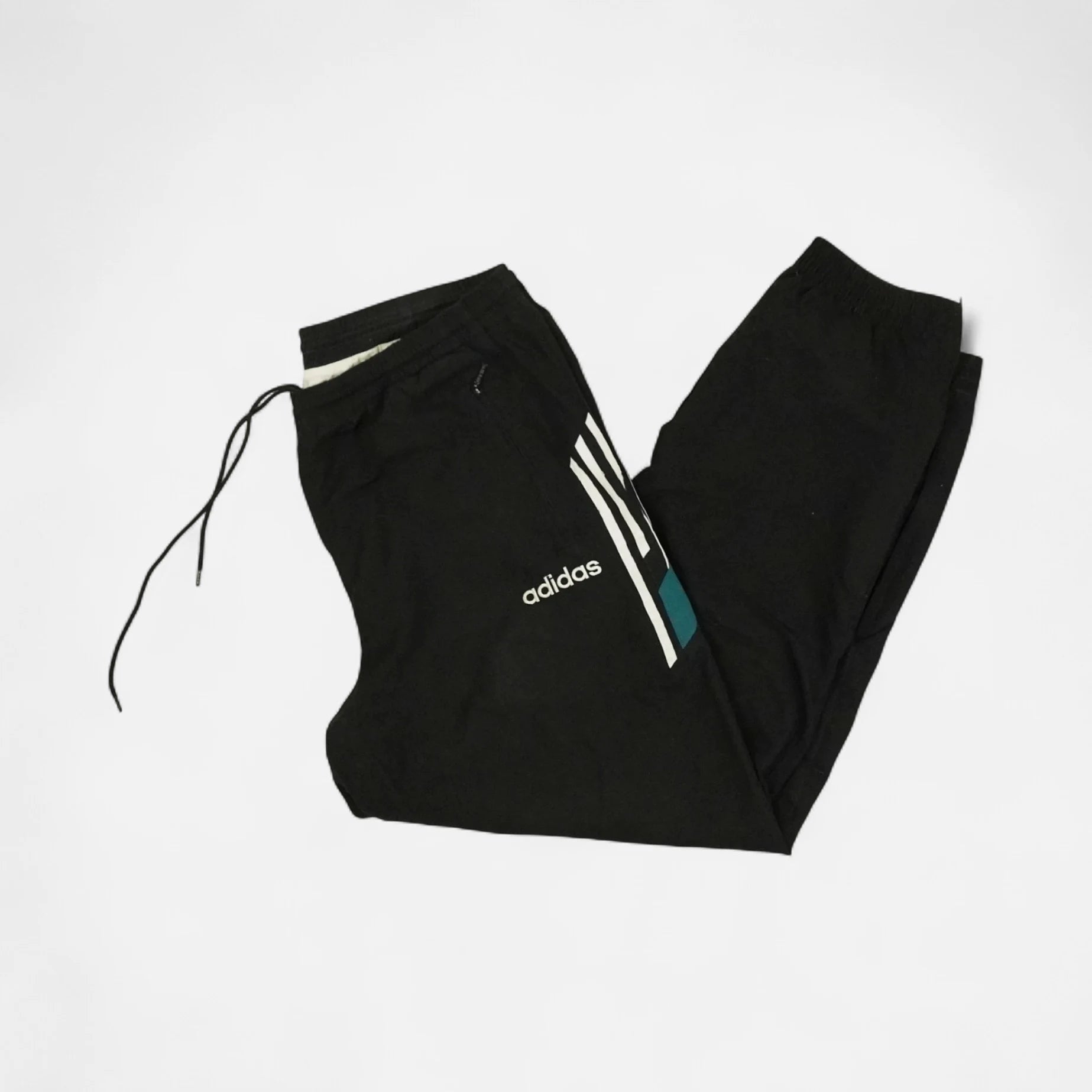 Vintage Adidas Black Trackpants (XL)