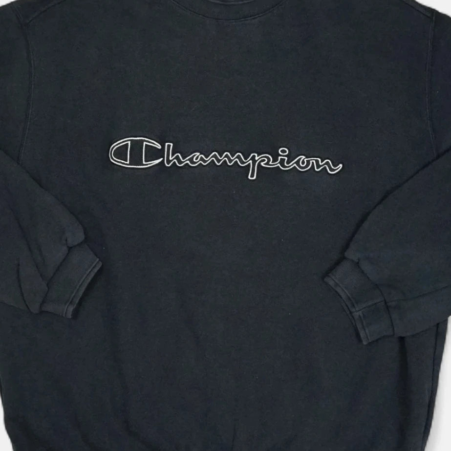 Vintage Champion Black Sweatshirt (XL)