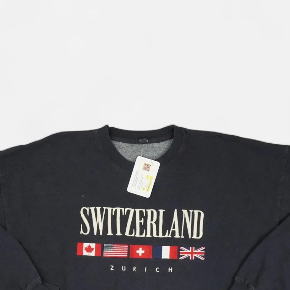 Vintage Switzerland Black Sweatshirt (XL)