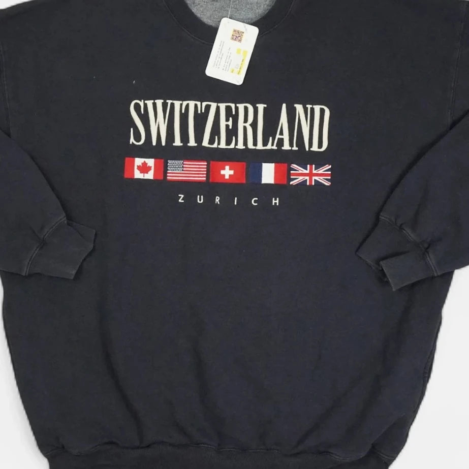 Vintage Switzerland Black Sweatshirt (XL)