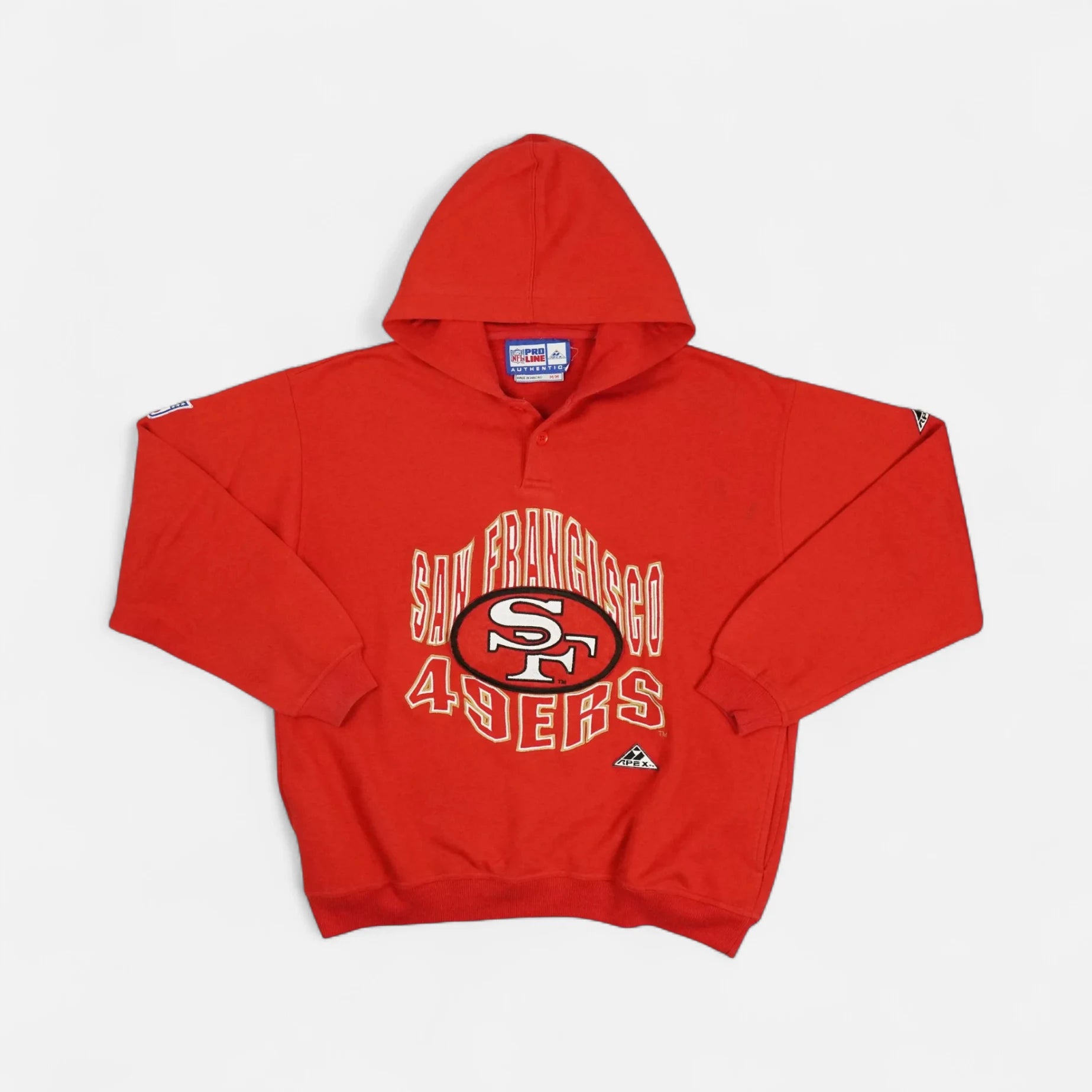 Vintage Red San Francisco Button Up Hoodie (M)