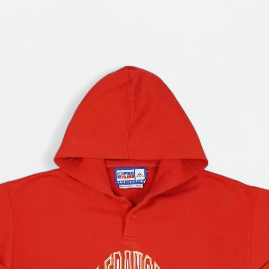 Vintage Red San Francisco Button Up Hoodie (M)