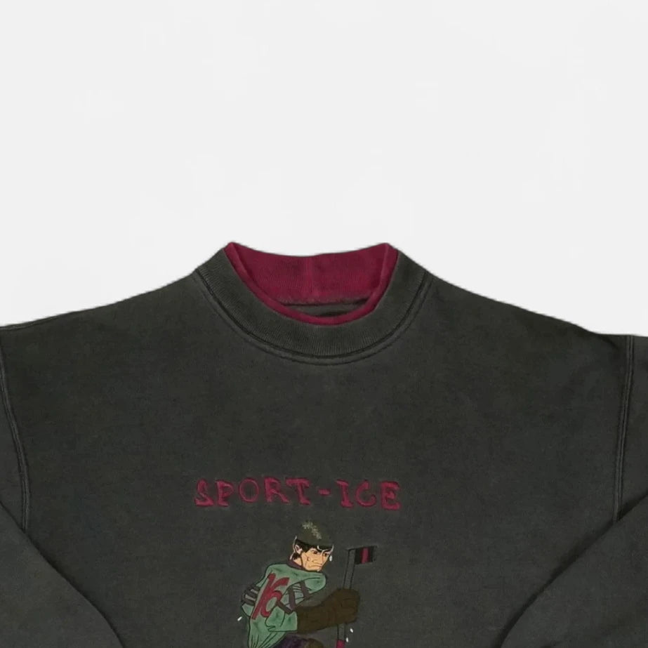 Vintage Grey Graphic Sweatshirt (M)