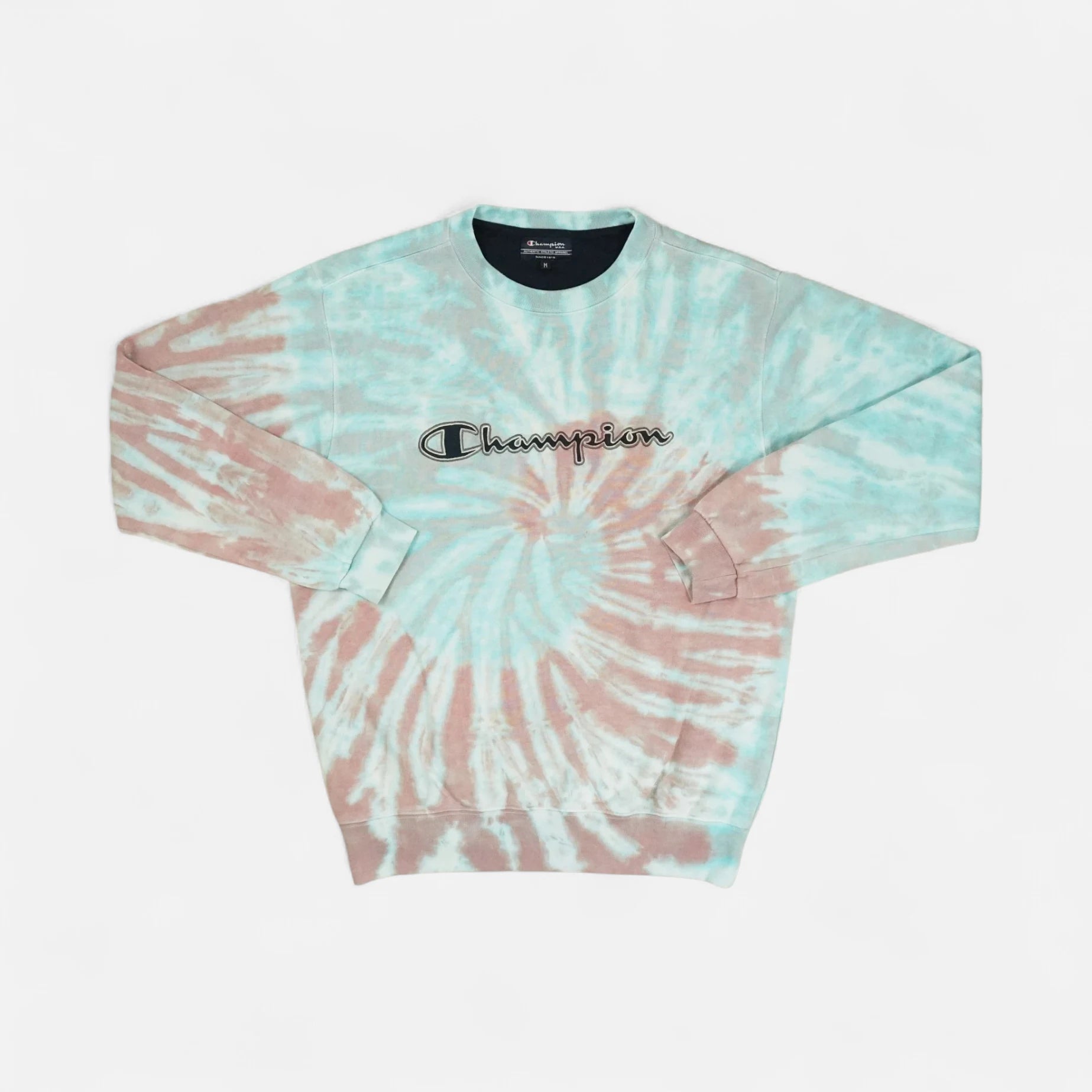 Vintage Champion Tie Dye Blue And Brown Sweatshirt (M)