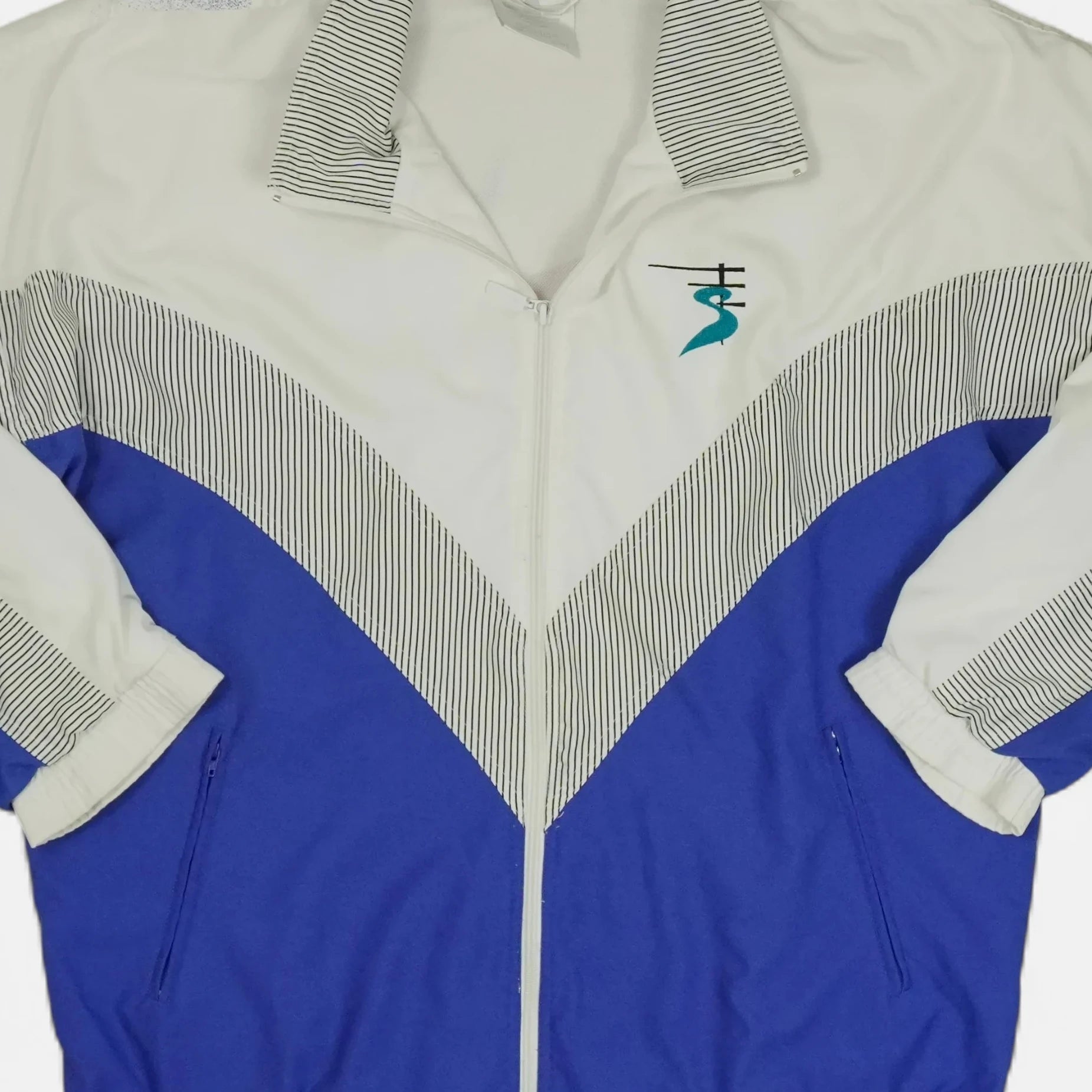 Vintage Adidas Blue And White Trackjacket