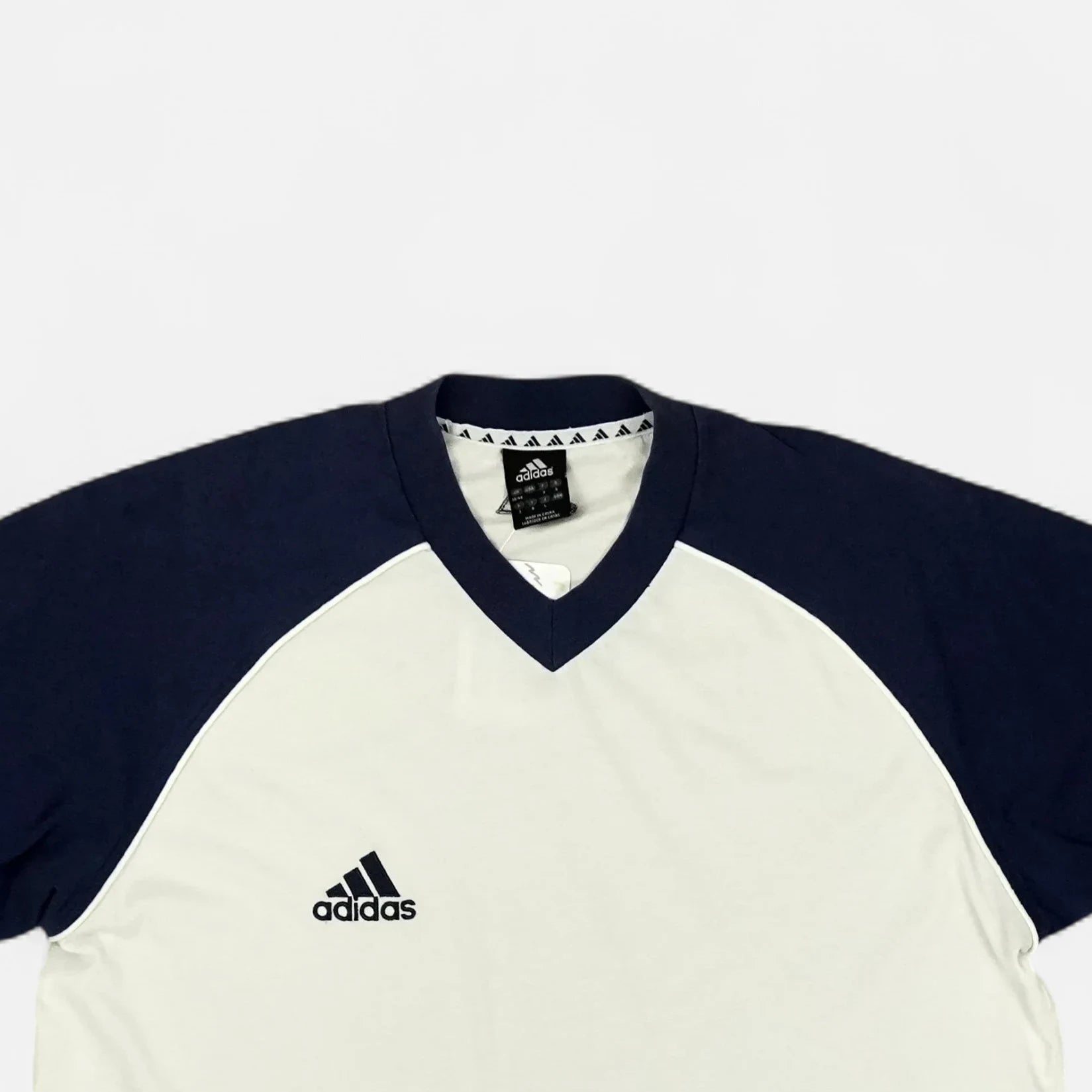 Vintage Adidas White Football Shirt (L)