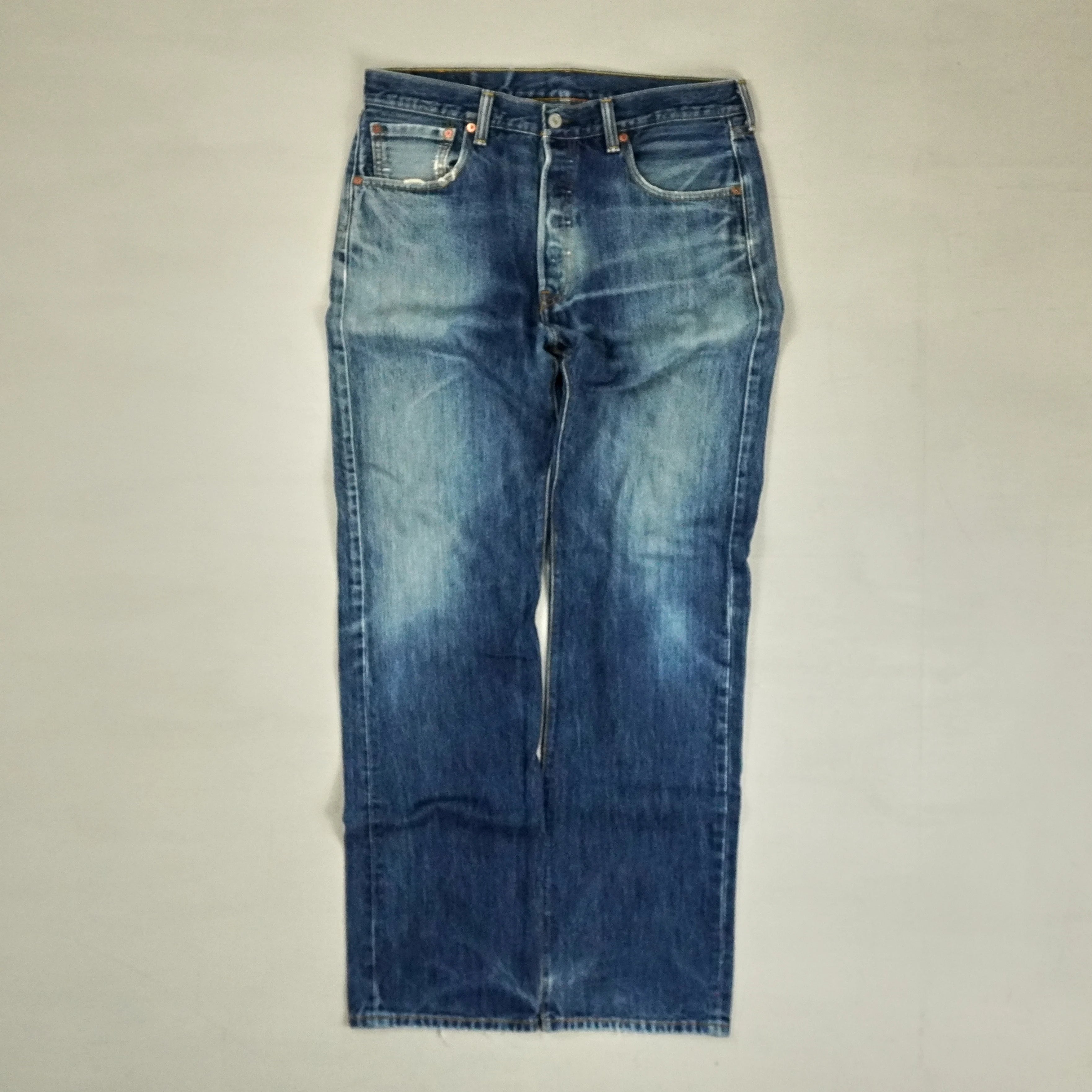 levis 501s Vintage Blue Trousers (34 X 34)