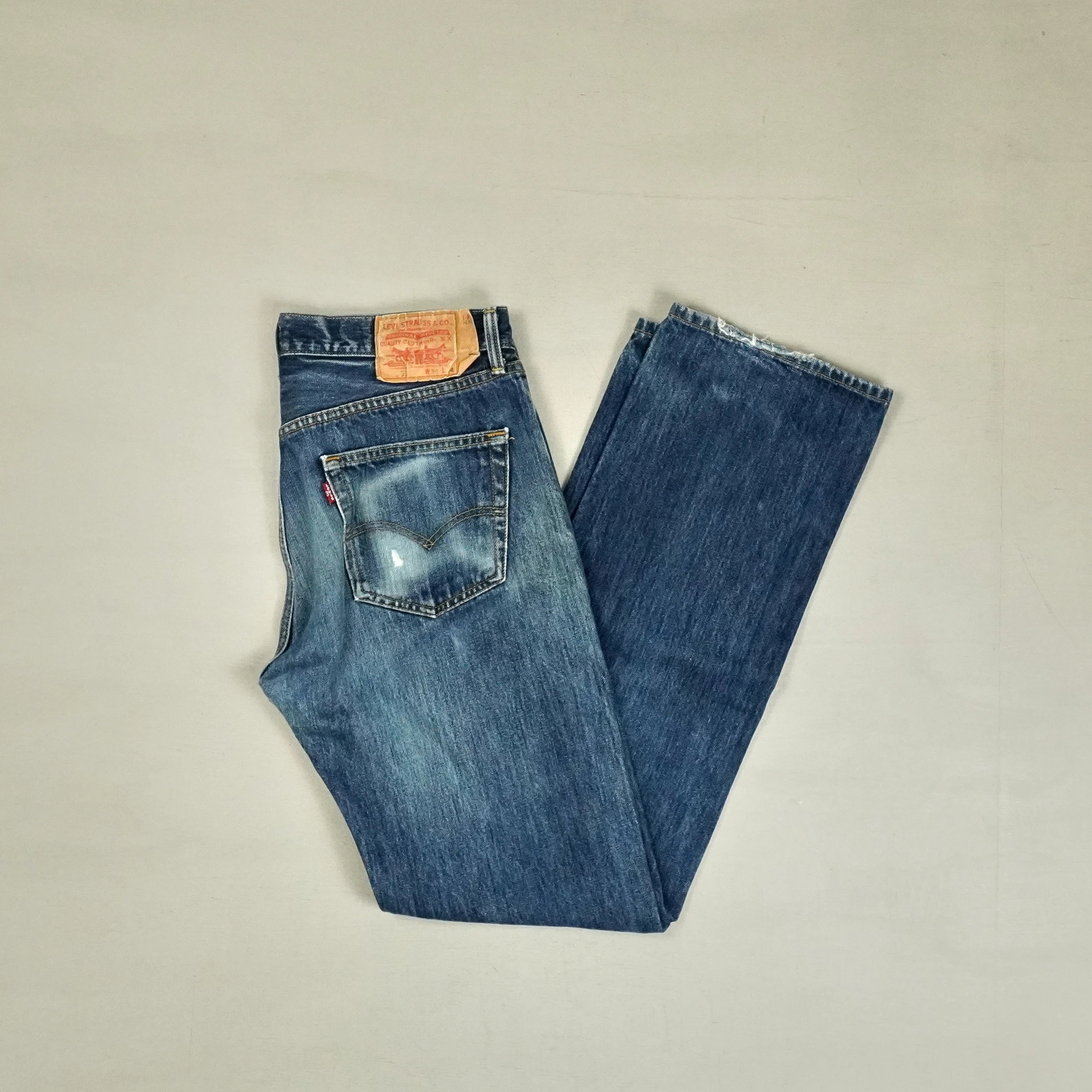 levis 501s Vintage Blue Trousers (34 X 34)