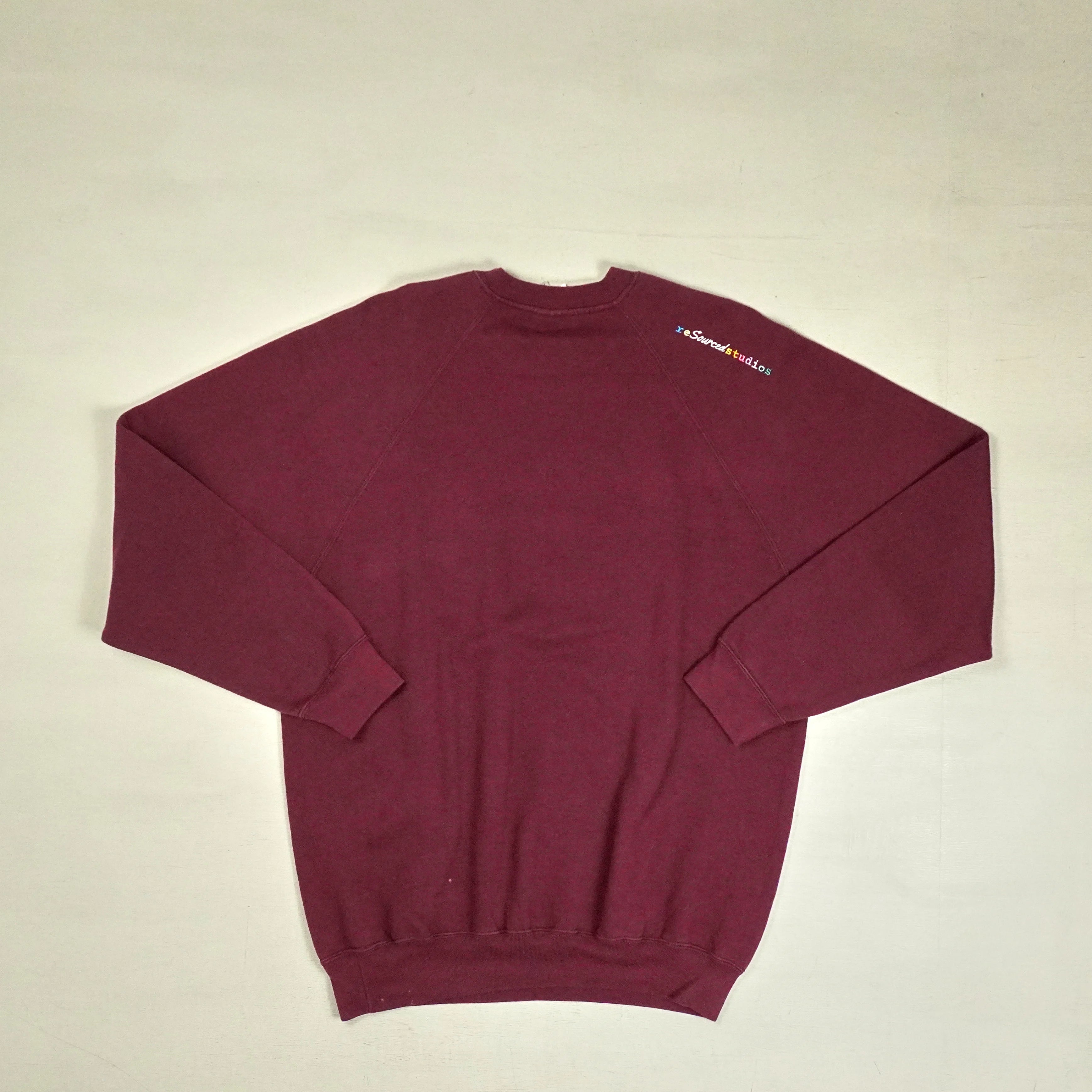 reSourced Studios Vintage Crewneck In Burgandy ( L )