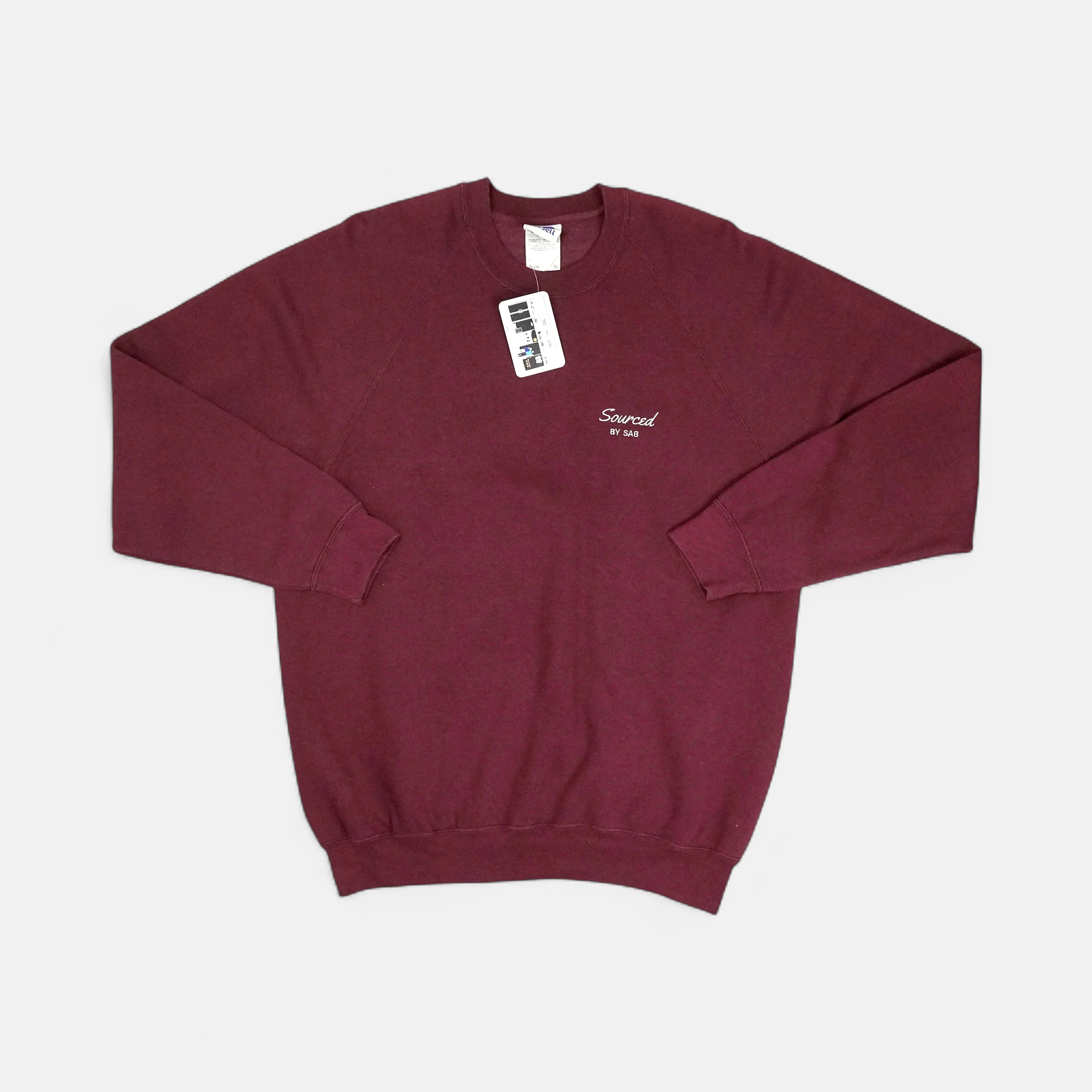 reSourced Studios Vintage Crewneck In Burgandy ( L )
