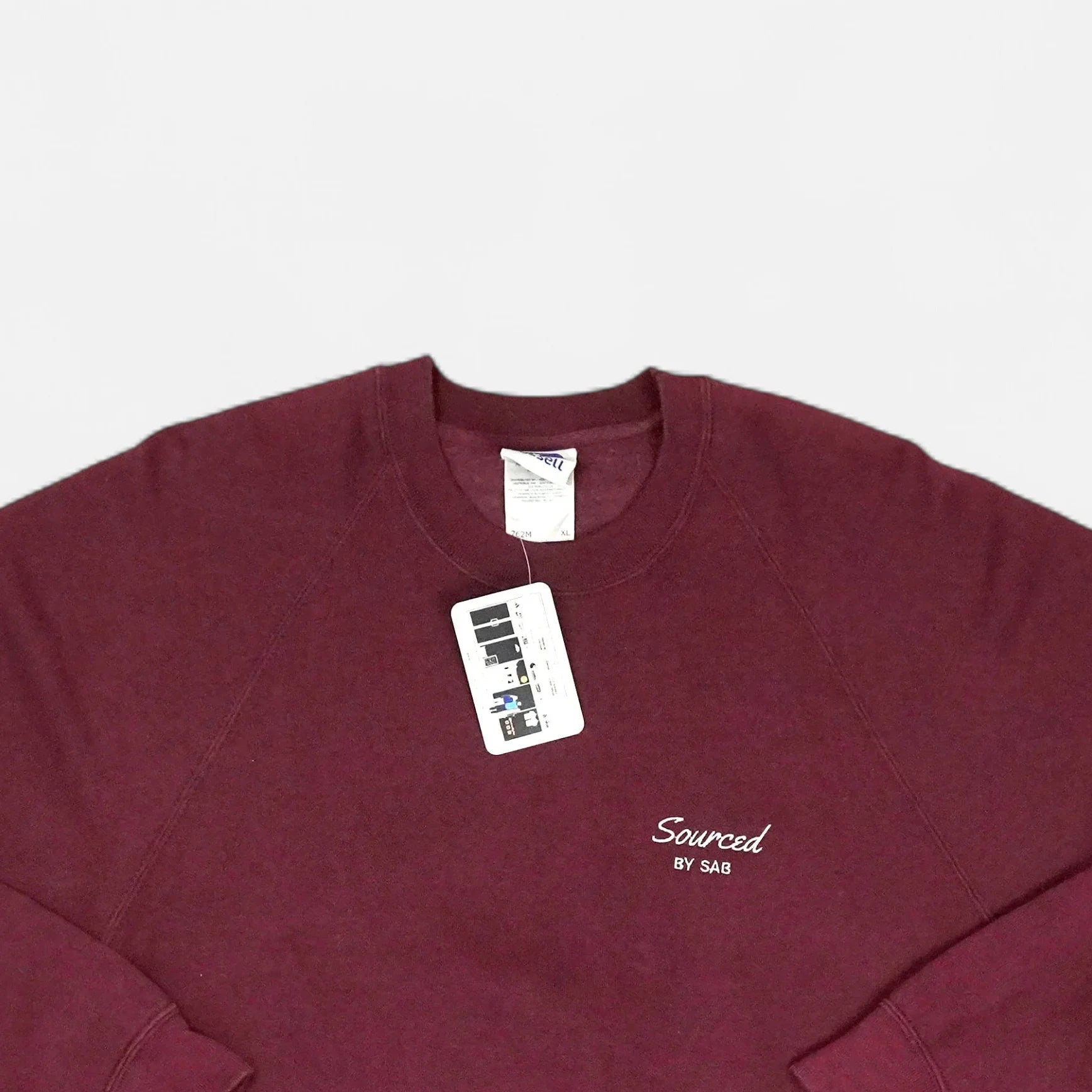 reSourced Studios Vintage Crewneck In Burgandy ( L )