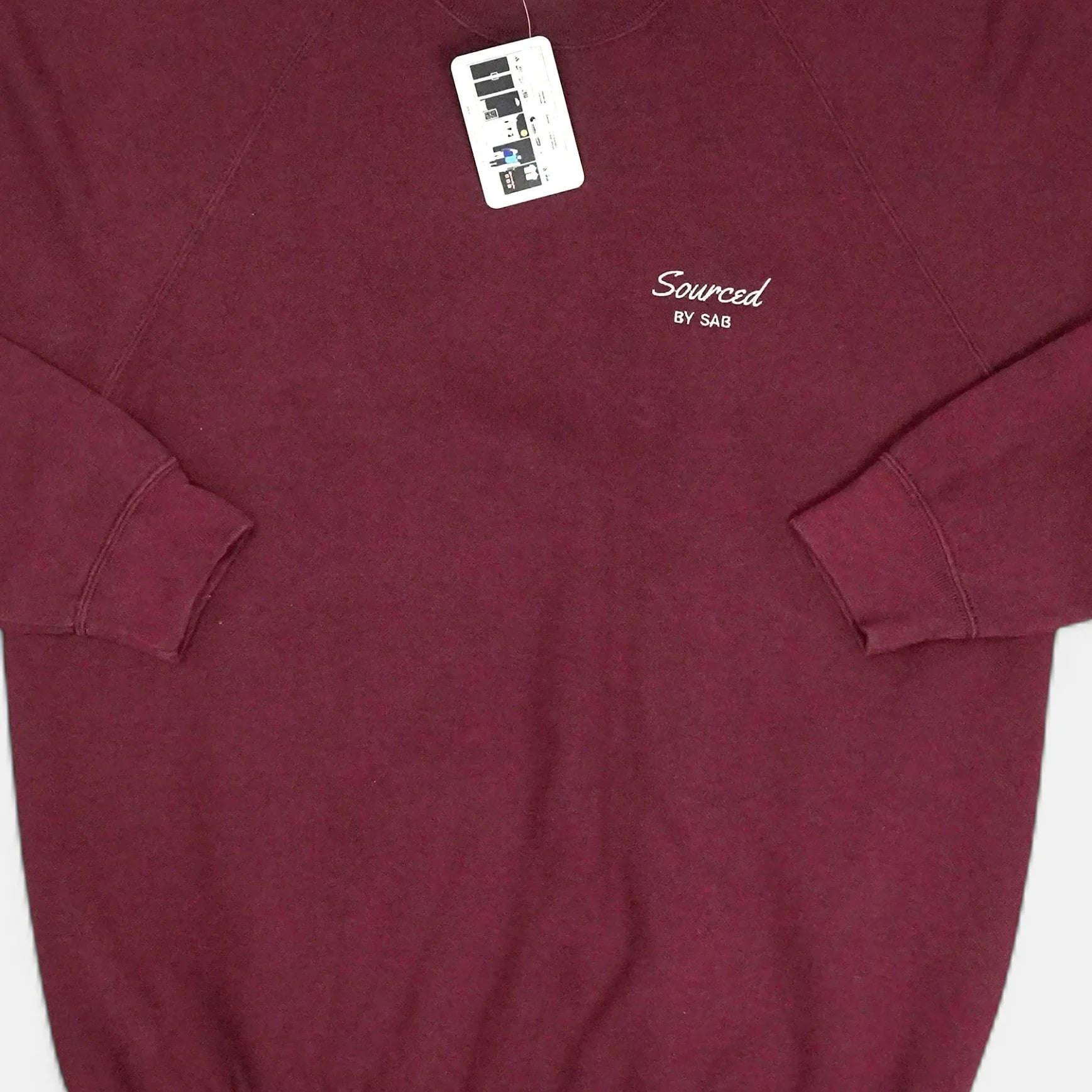 reSourced Studios Vintage Crewneck In Burgandy ( L )