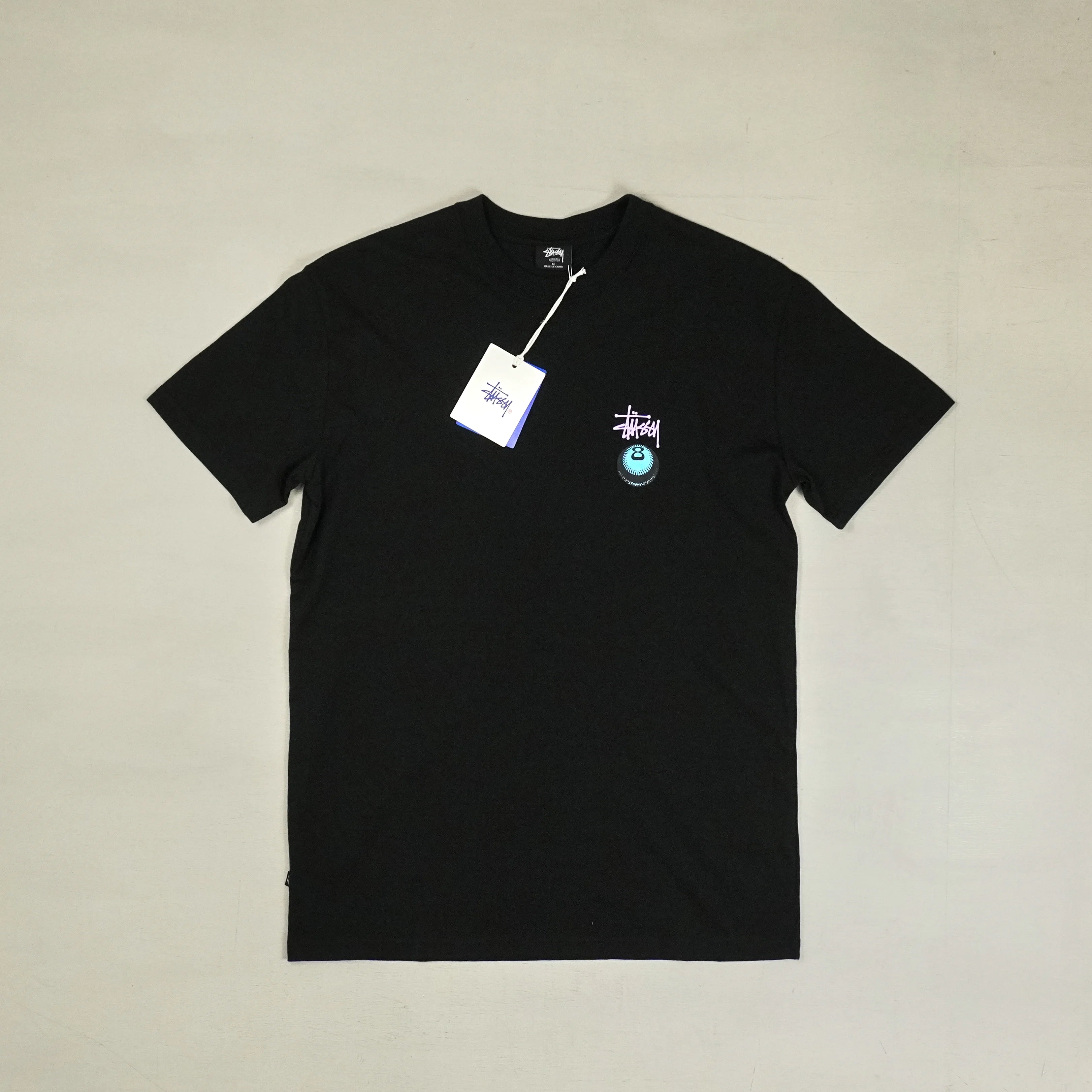 Stussy Black Blue 8 Ball Graphic T-shirt
