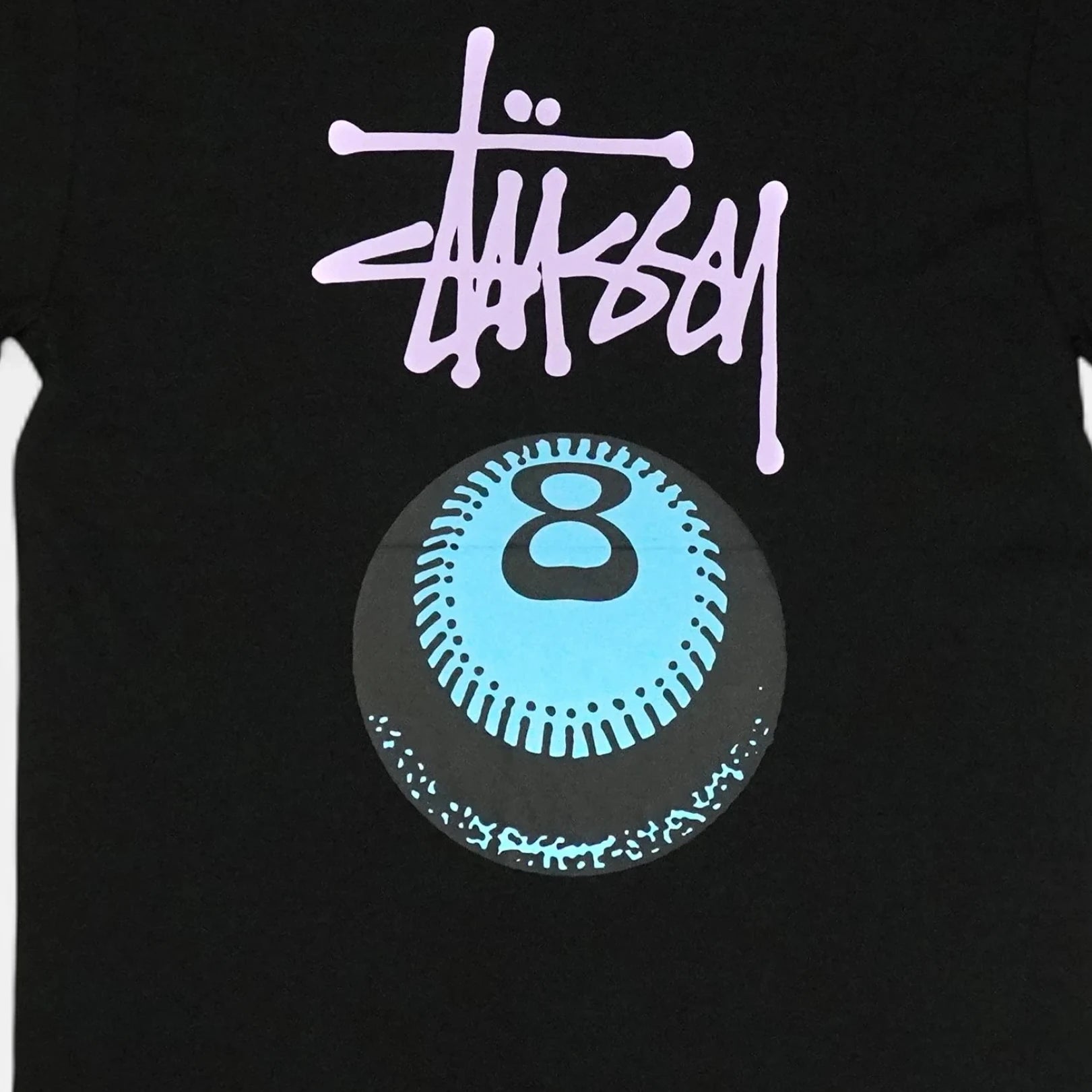 Stussy Black Blue 8 Ball Graphic T-shirt
