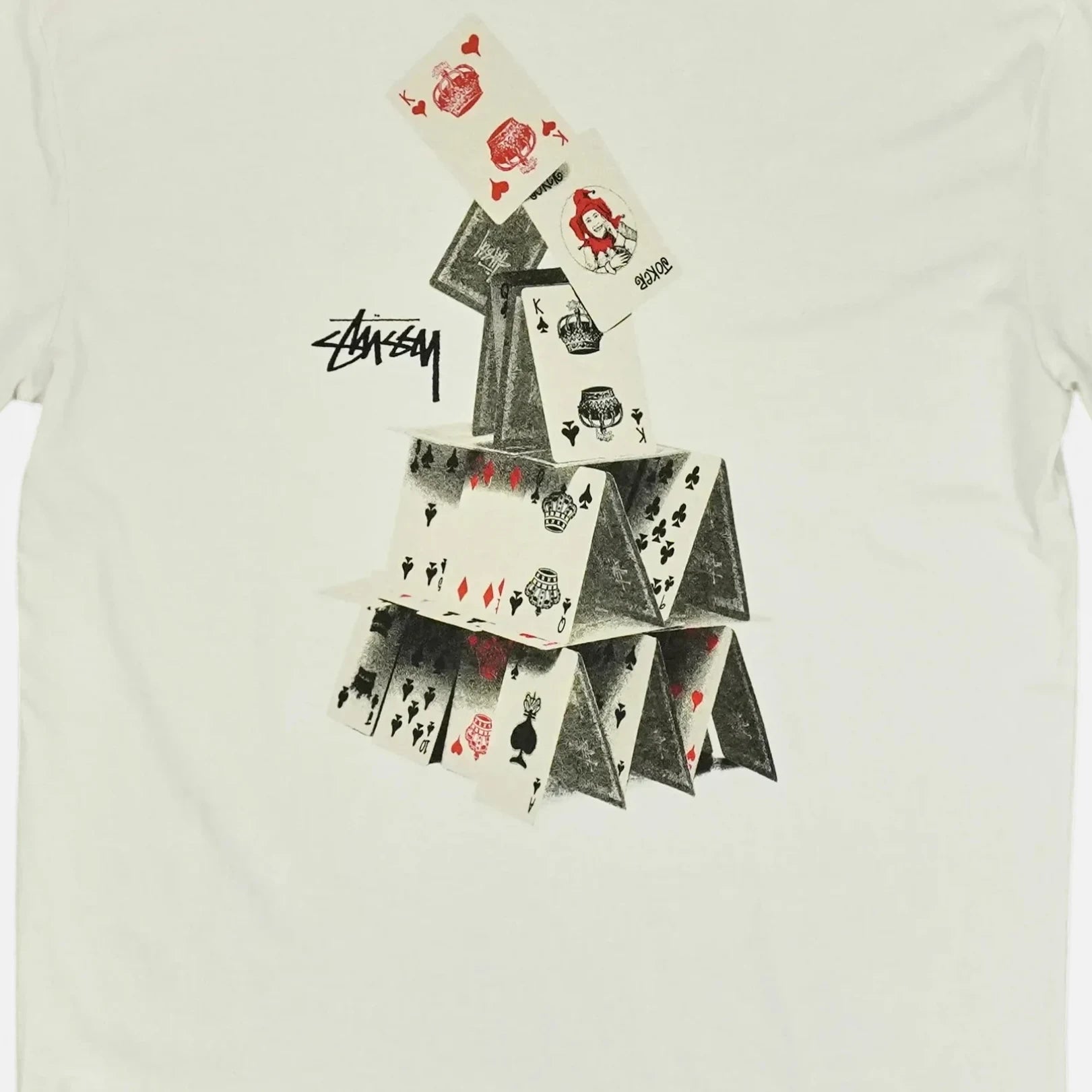 Stussy Light Cream House Of Cards T-shirt