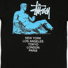 Stussy Black Statue Back Graphic T-Shirt