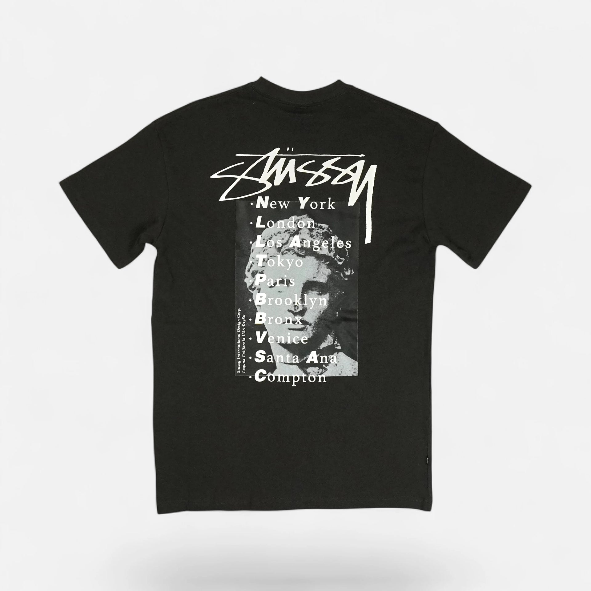 Stüssy Dark Grey Cities Back Graphic T-shirt – SourcedBySab