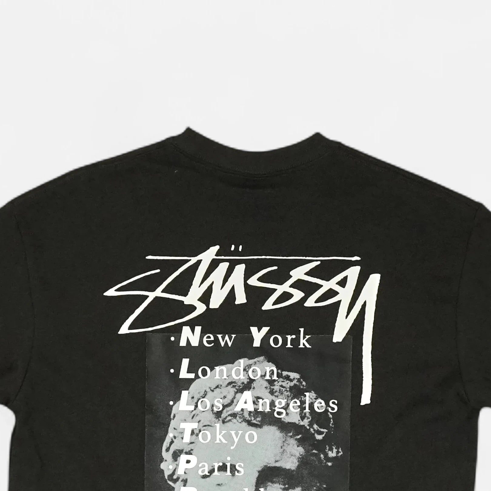 Stussy Dark Grey Cities Back Graphic T-shirt