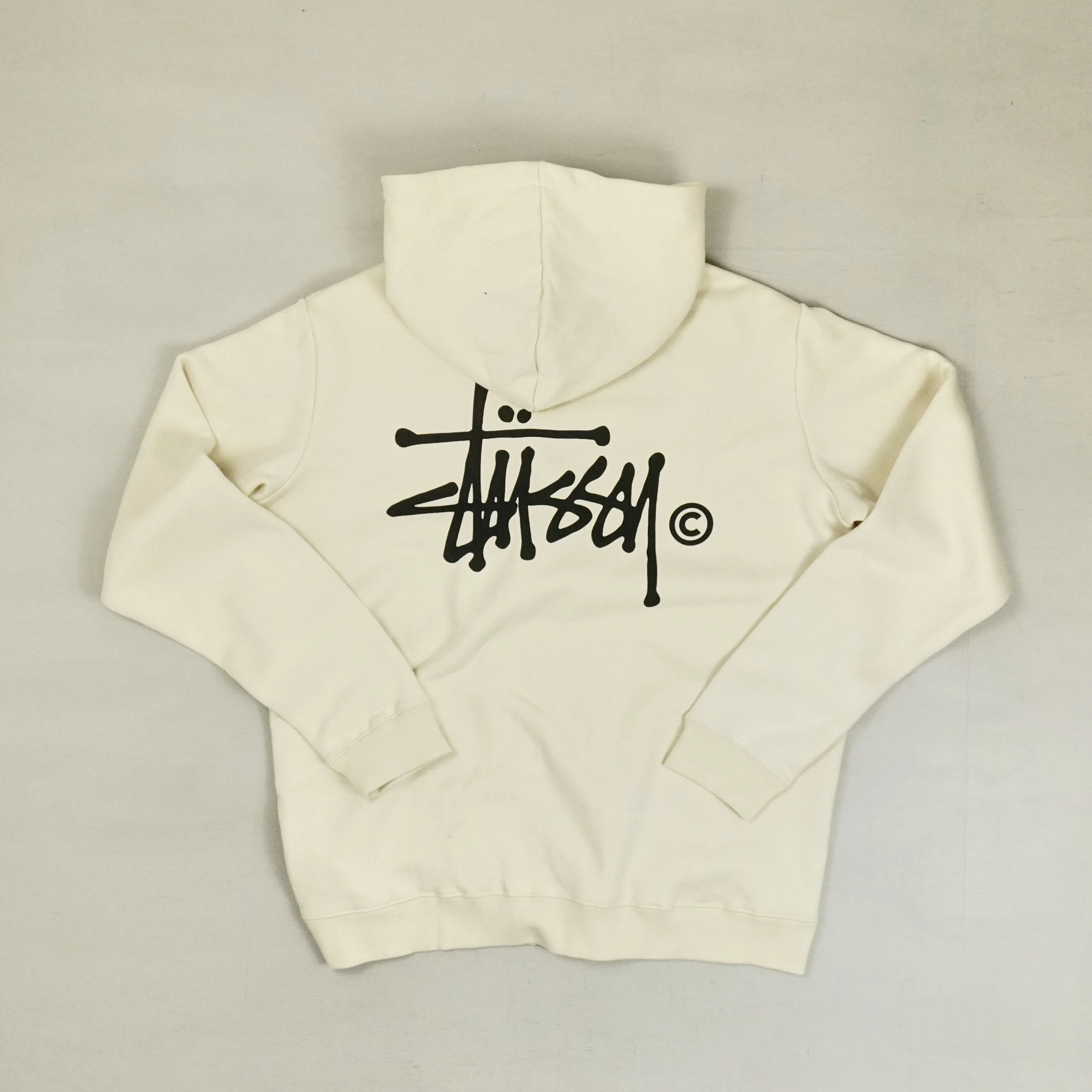 Stussy Beige Graphic Zip Up Hoodie