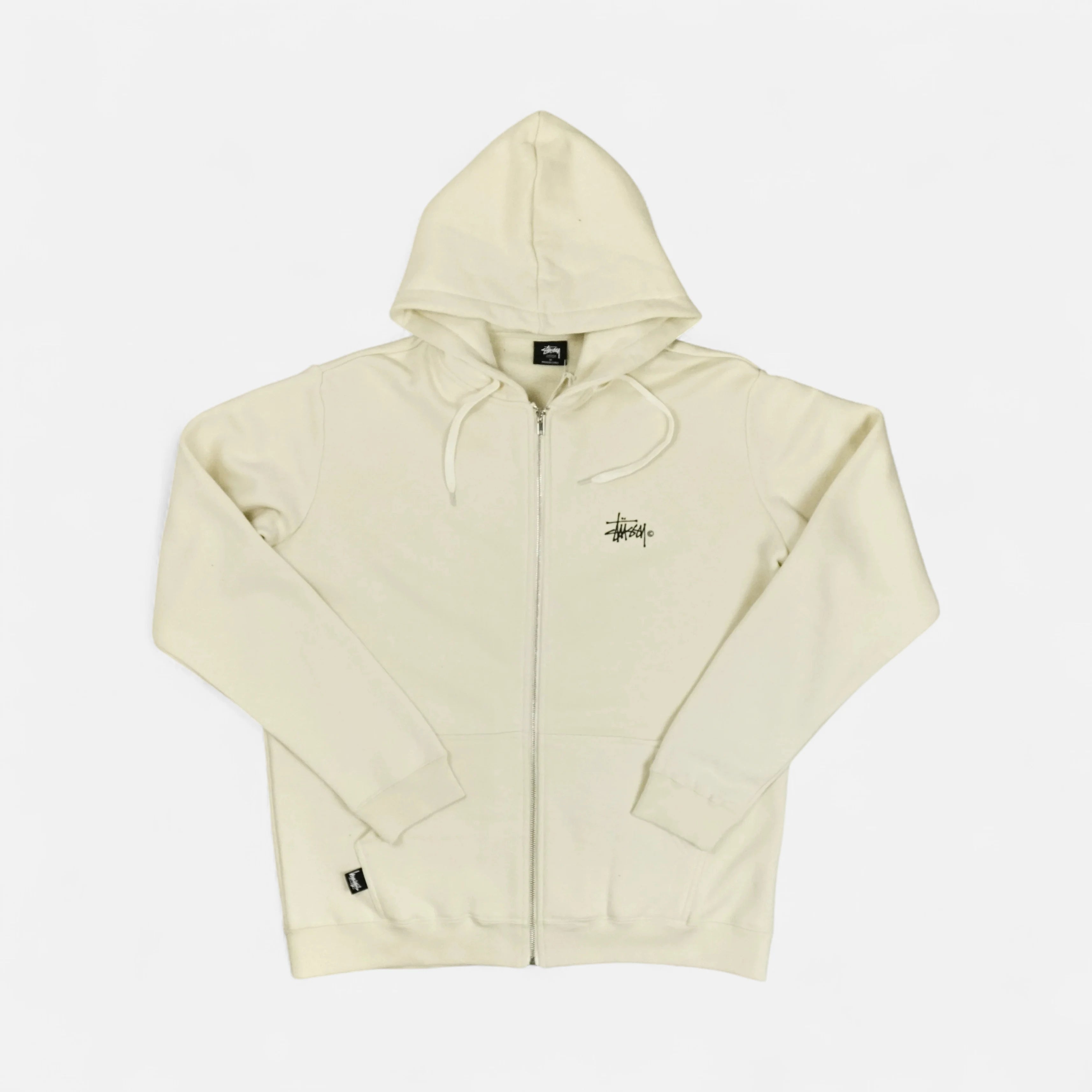 Stussy Beige Graphic Zip Up Hoodie