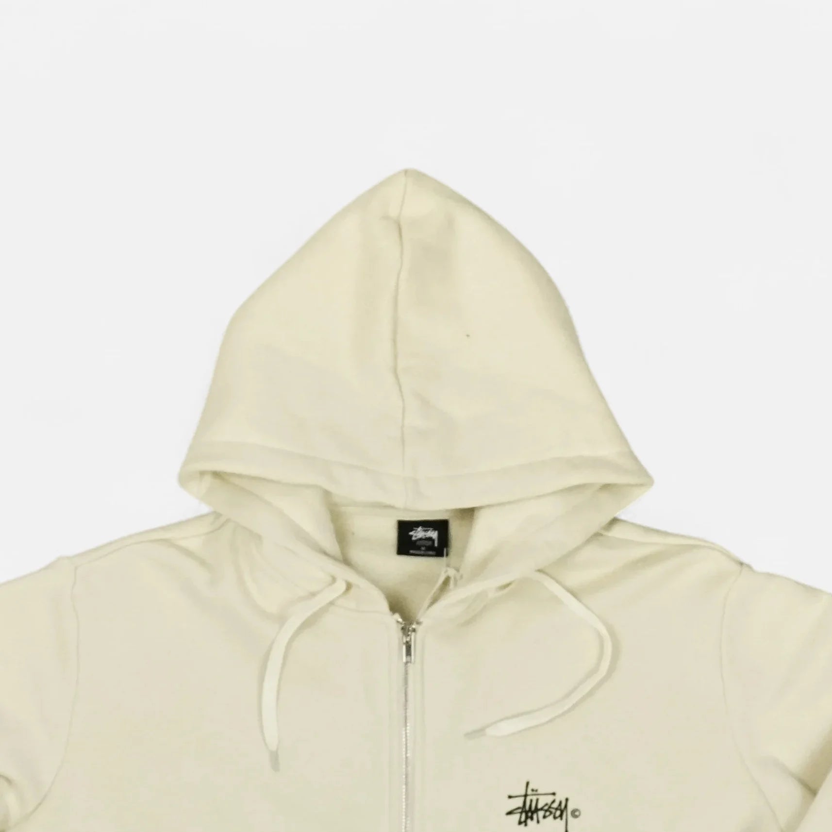 Stussy Beige Graphic Zip Up Hoodie