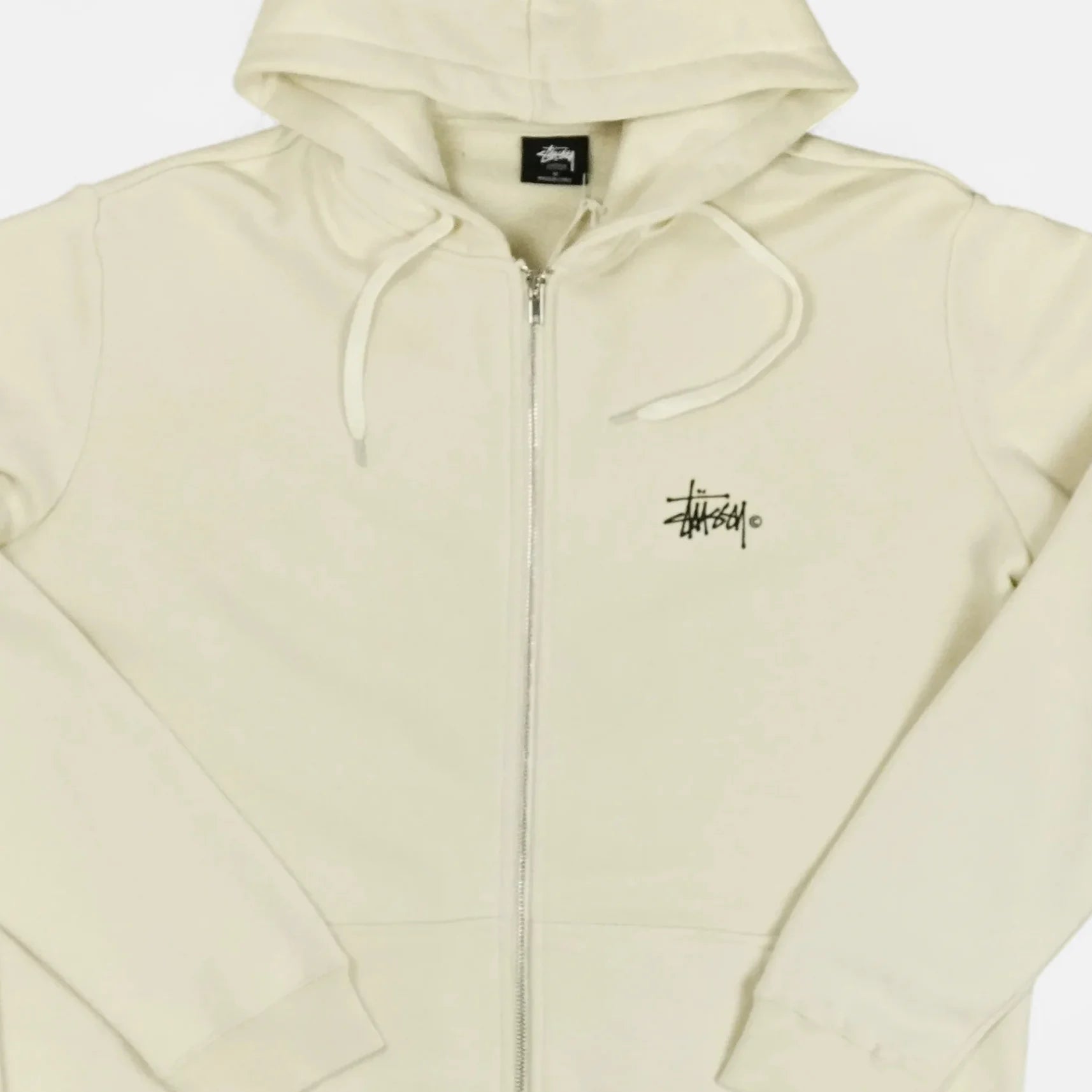 Stussy Beige Graphic Zip Up Hoodie