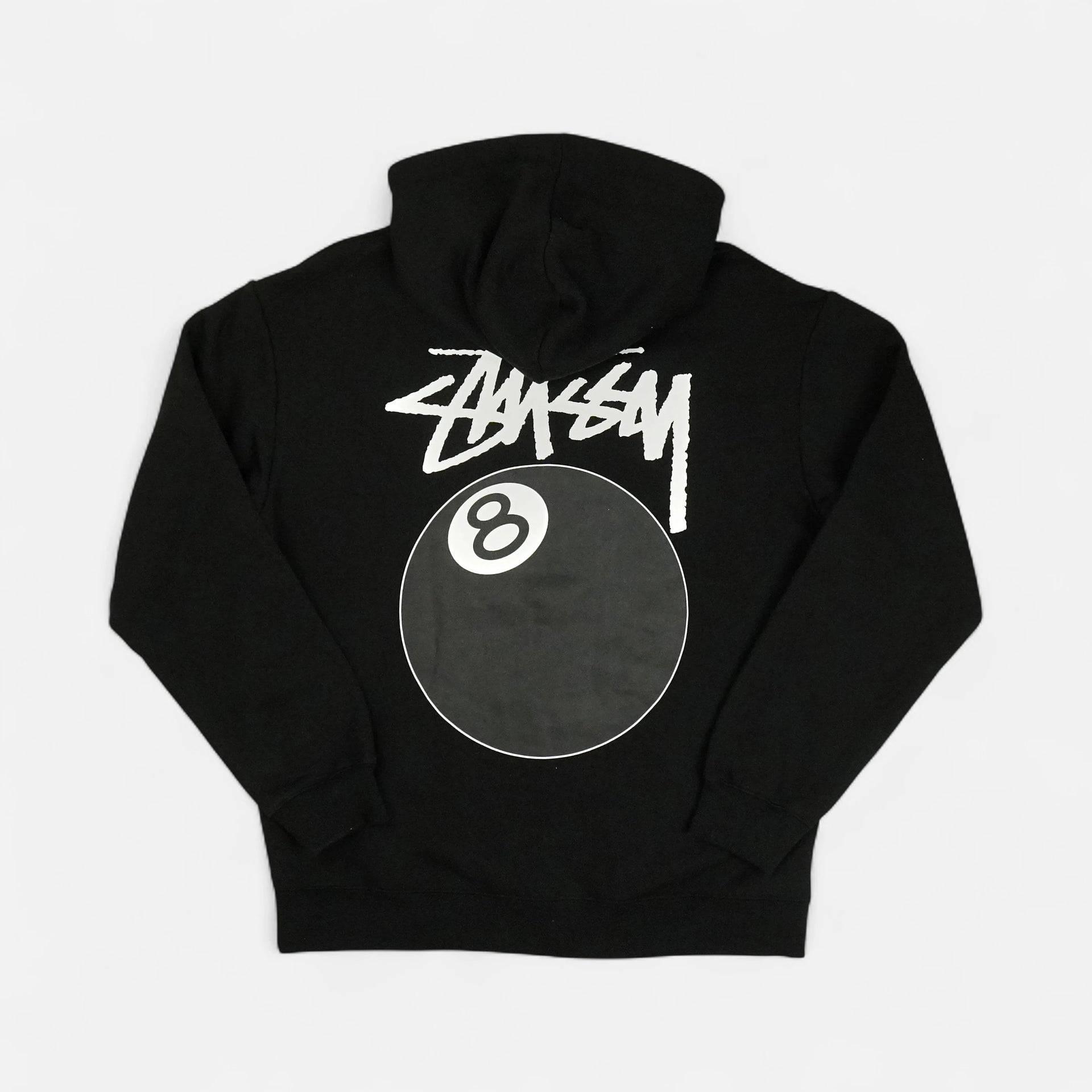 （クラマ ）Stussy 8ボールプリント ブラックパーカー M Stüssy Black 8 Ball Hoodie – SourcedBySab