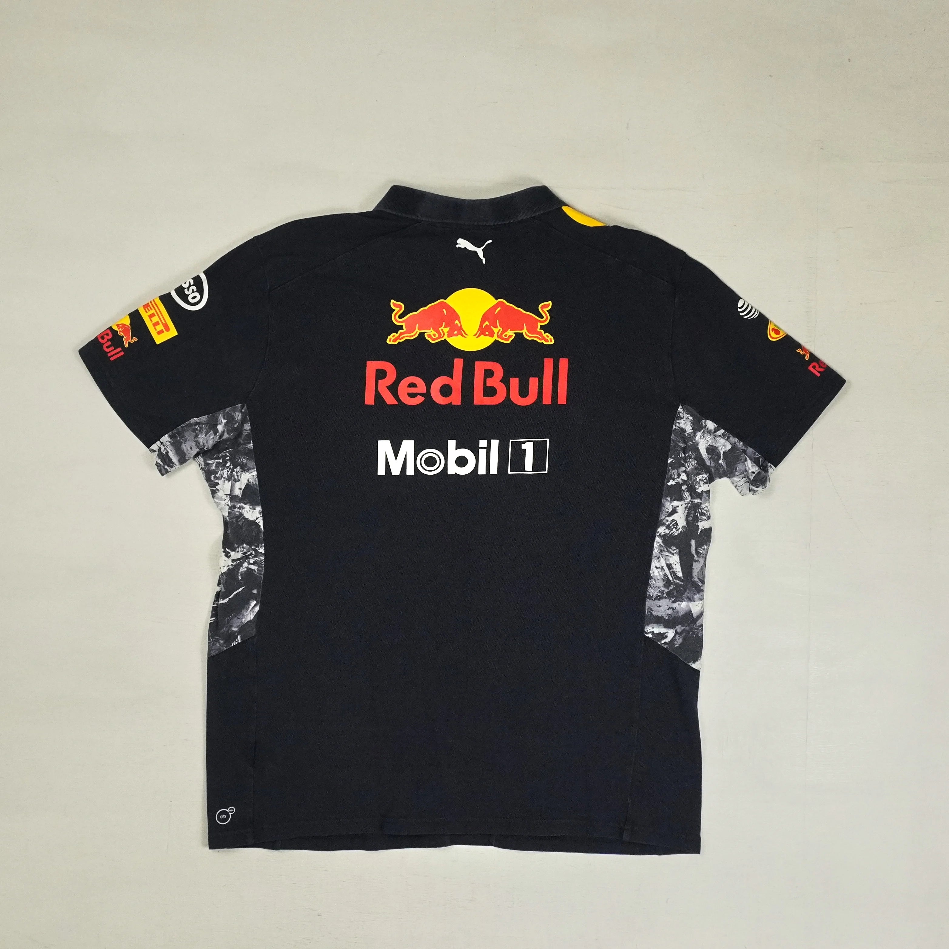 Vintage Puma Black Red Bull Polo Shirt (L)