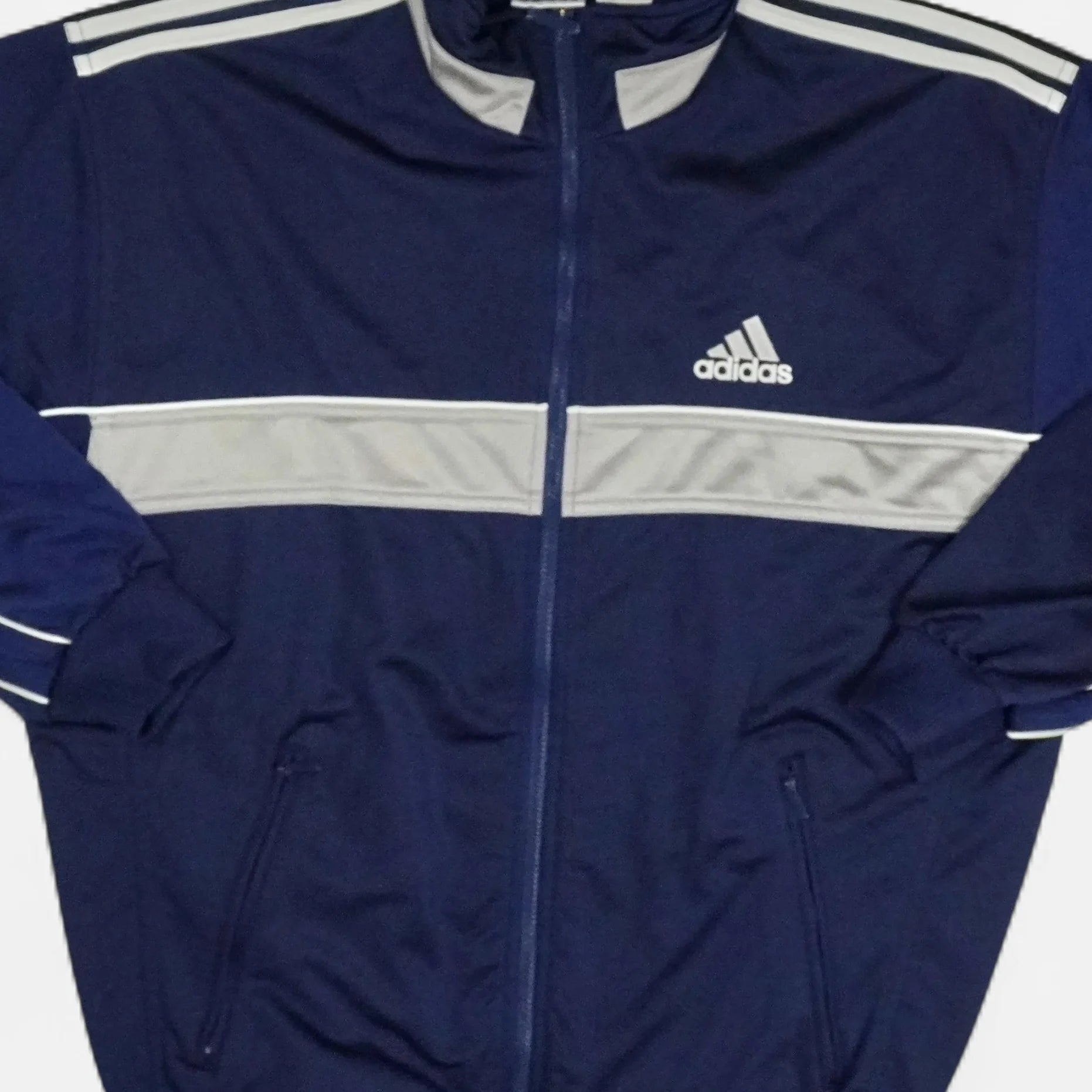 Vintage Adidas Navy Track Jacket (XL)