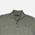 Vintage Polo Ralph Lauren Grey Quarter-zip Knit Jumper (XL)