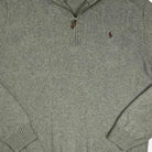 Vintage Polo Ralph Lauren Grey Quarter-zip Knit Jumper (XL)