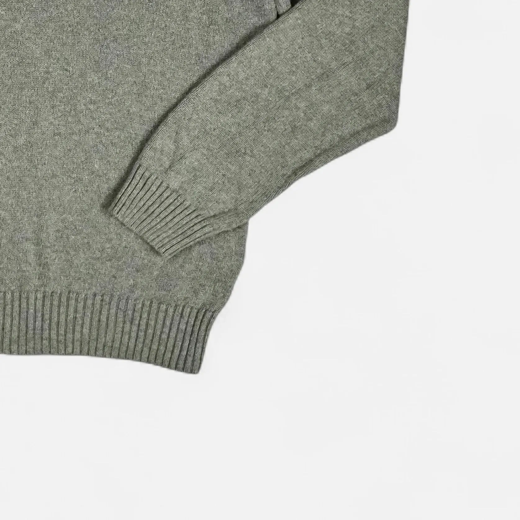 Vintage Polo Ralph Lauren Grey Quarter-zip Knit Jumper (XL)