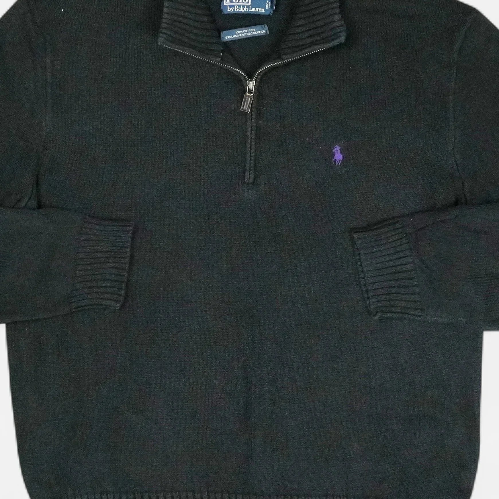 Vintage Polo Ralph Lauren Black Knit Jumper ( L )