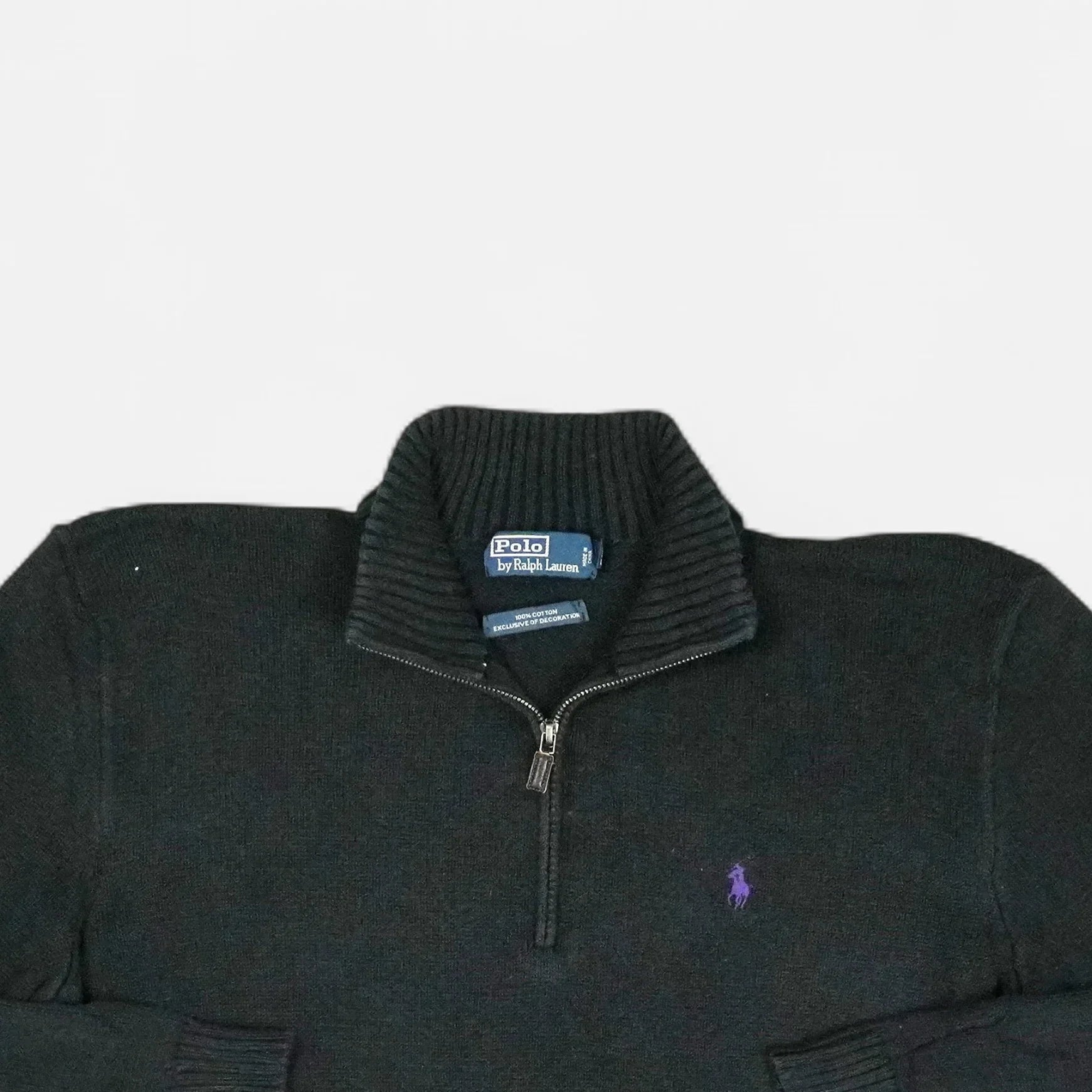 Vintage Polo Ralph Lauren Black Knit Jumper ( L )