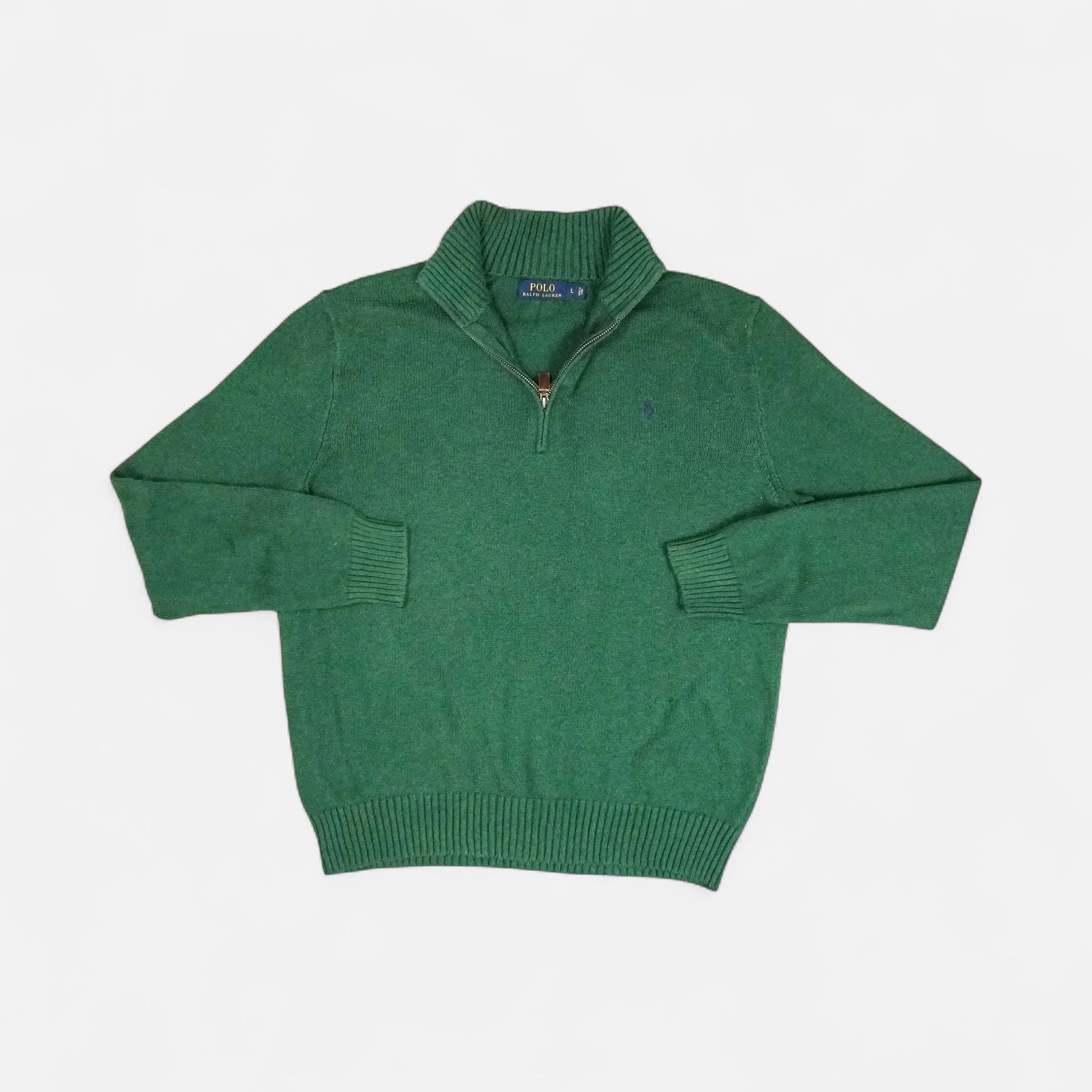 Vintage Polo By Ralph Lauren Green Sweater Jumper ( L )