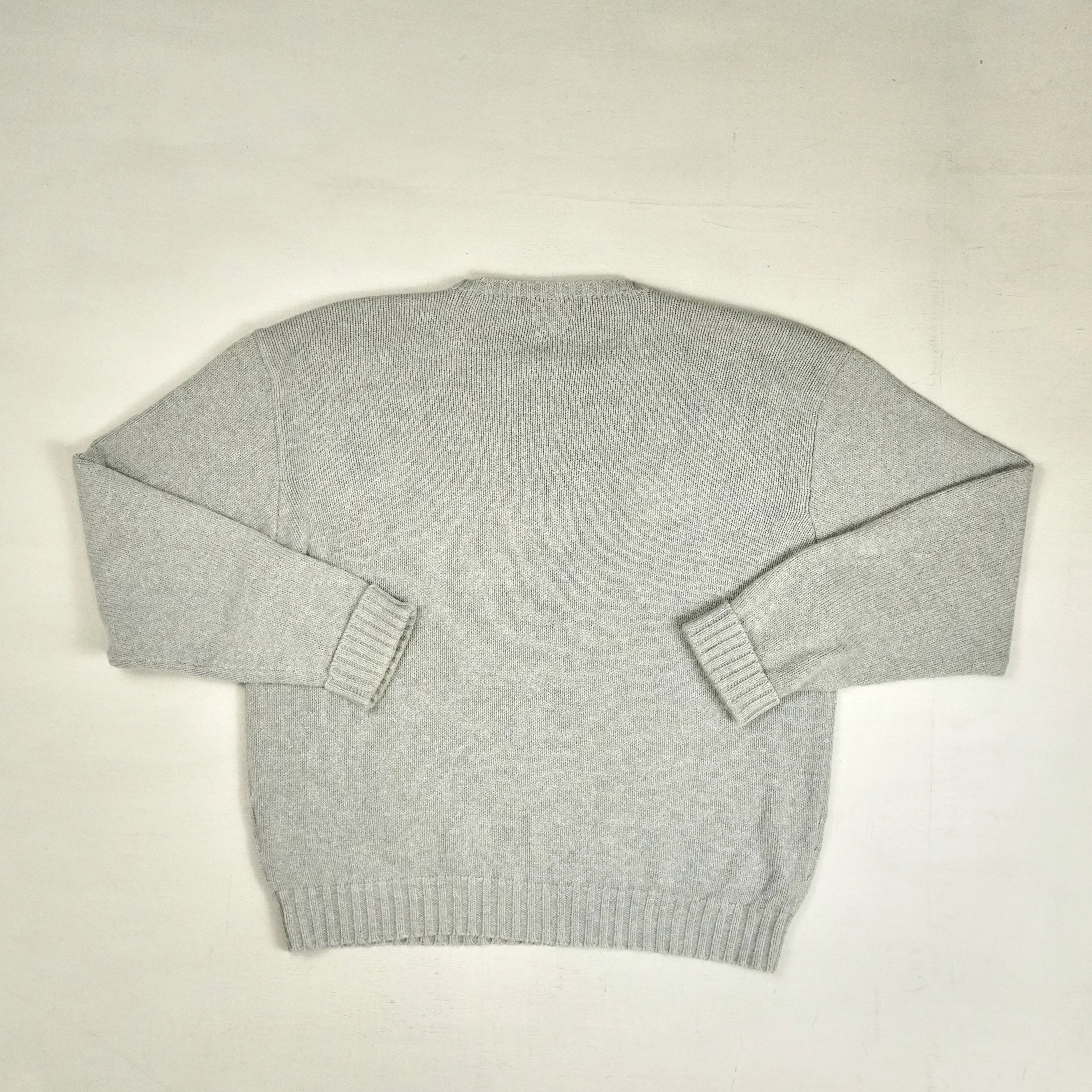 Vintage Polo Ralph Lauren Grey Sweater Knit Jumper ( XL )