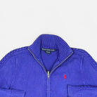 Vintage Polo Ralph Lauren Blue Knit Zip Sweater Knit Jumper Womens ( S )