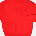 Vintage Polo Ralph Lauren Red Sweater Knit Jumper ( L )