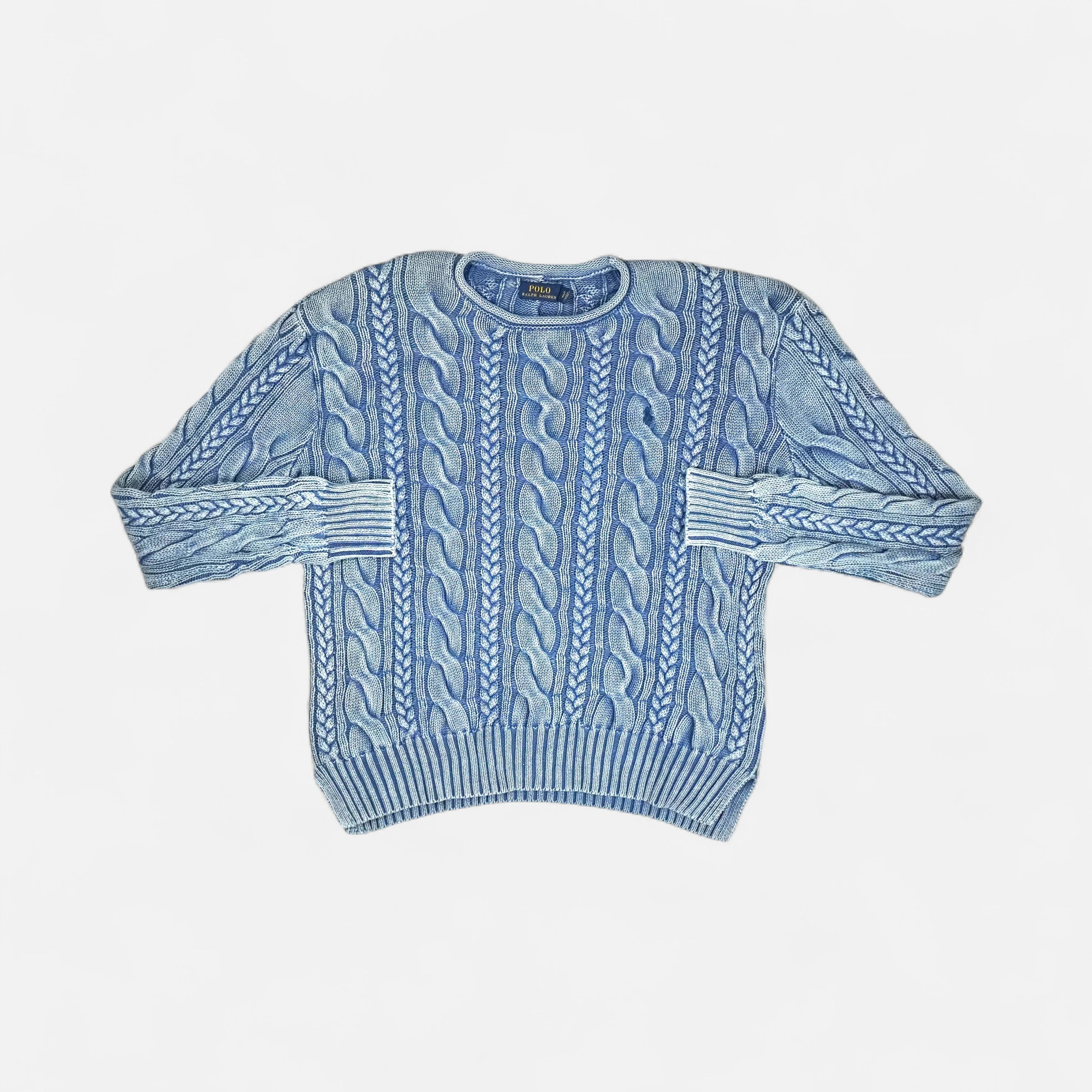 Vintage Ralph Lauren Blue Sweater Knit Jumper ( S )
