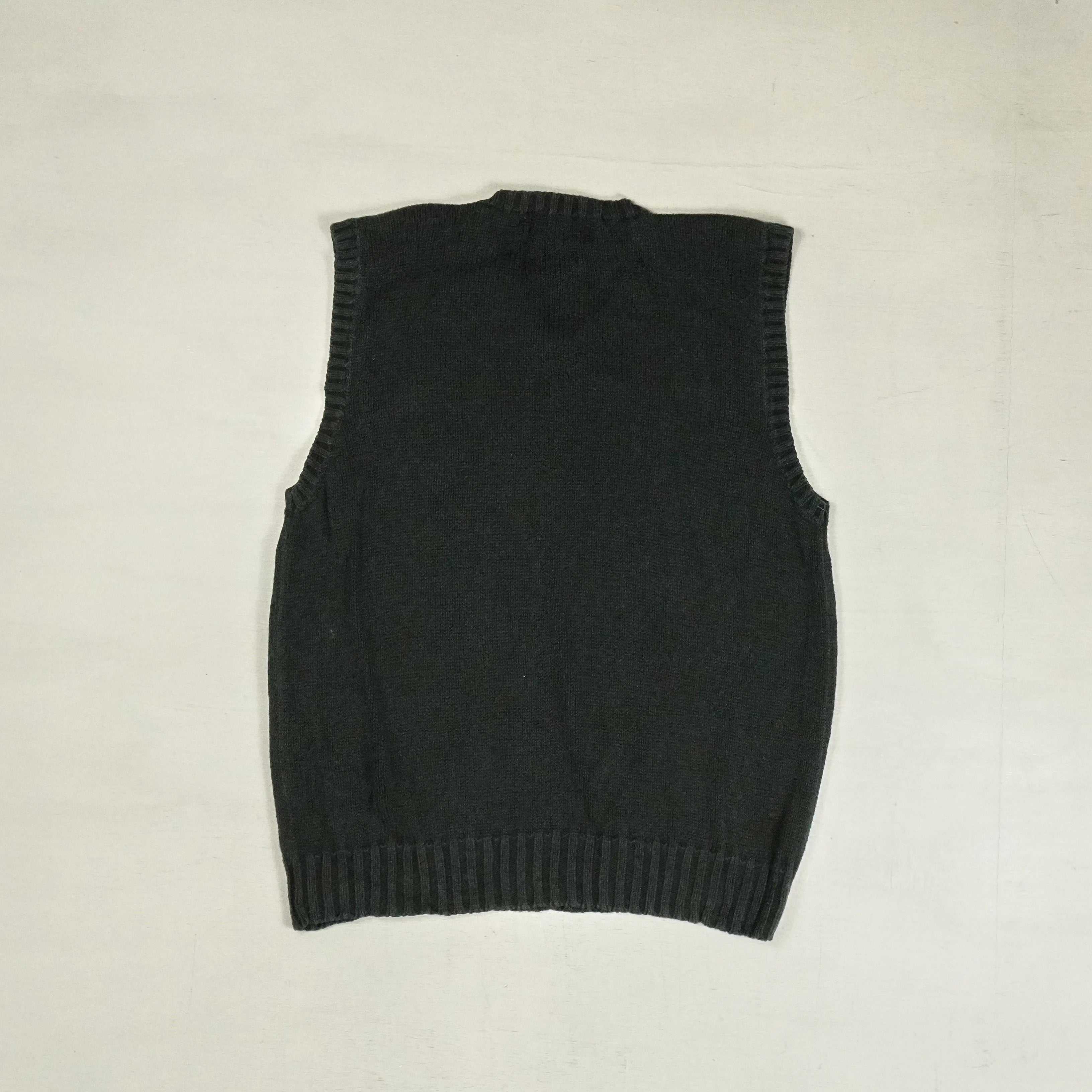 Vintage Polo Ralph Lauren Black Sweater Vest Knit Jumper ( M )
