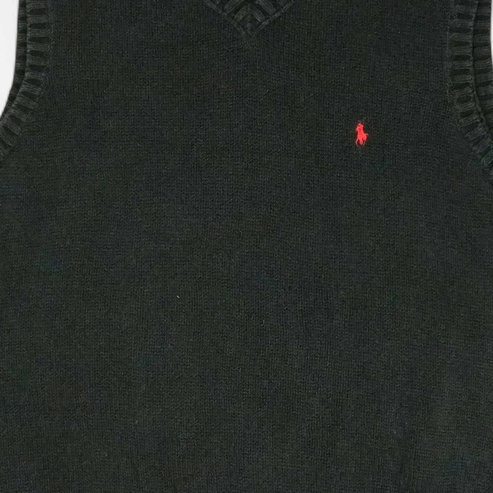 Vintage Polo Ralph Lauren Black Sweater Vest Knit Jumper ( M )