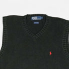 Vintage Polo Ralph Lauren Black Sweater Vest Knit Jumper ( M )