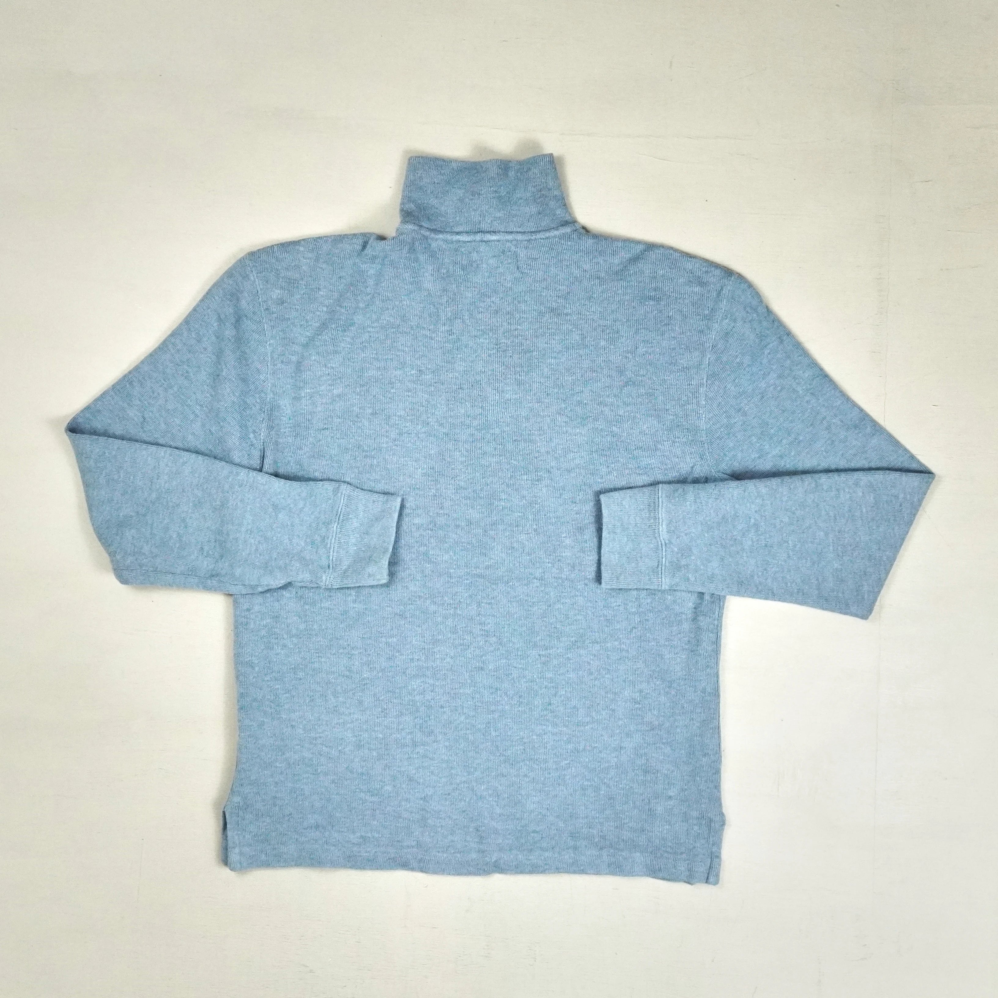 Vintage Polo Ralph Lauren Blue Quarter-zip sweater Knit Jumper ( S )