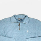 Vintage Polo Ralph Lauren Blue Quarter-zip sweater Knit Jumper ( S )